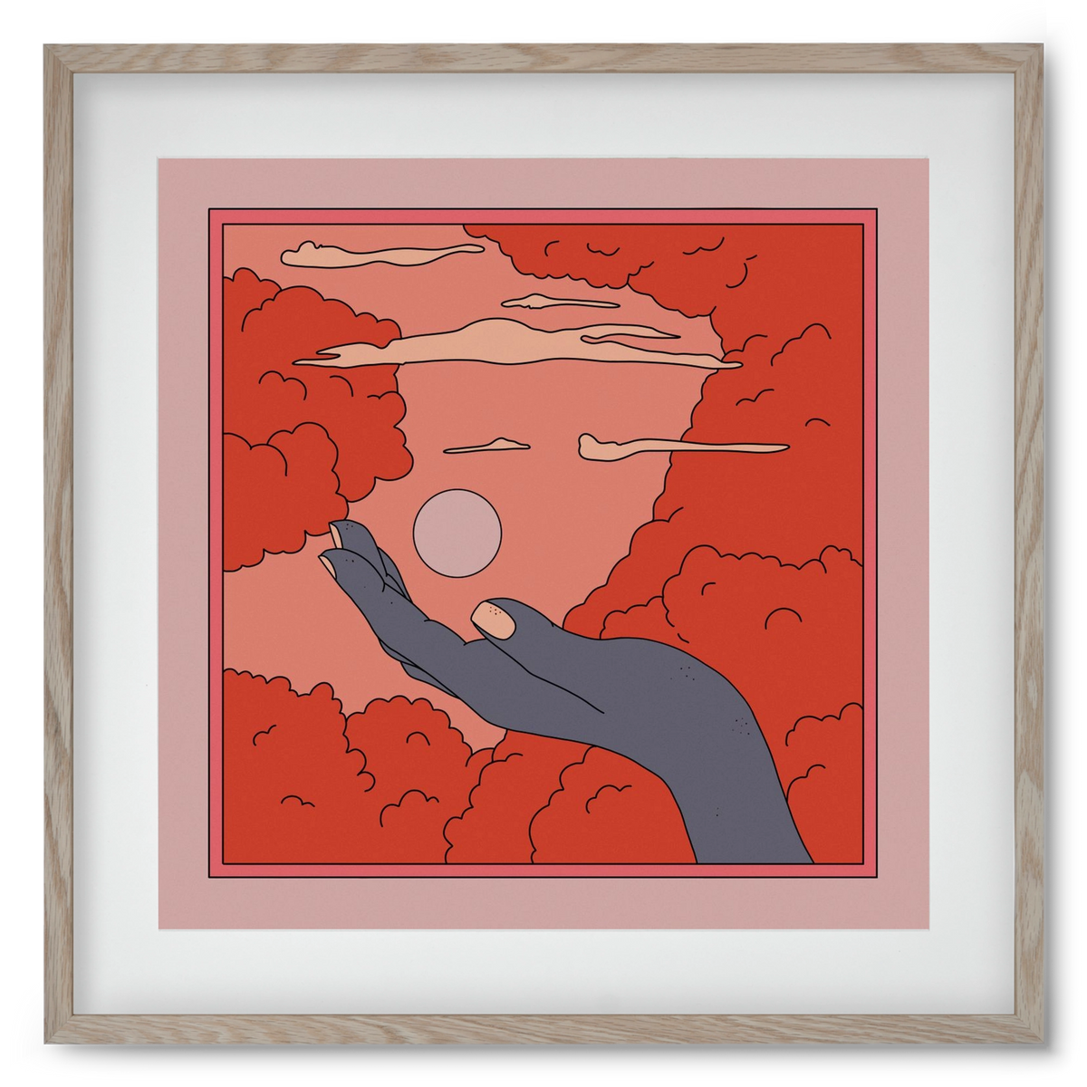 SVET, 50x50 cm (40x40 cm), Tölgy keret, paszpartuval