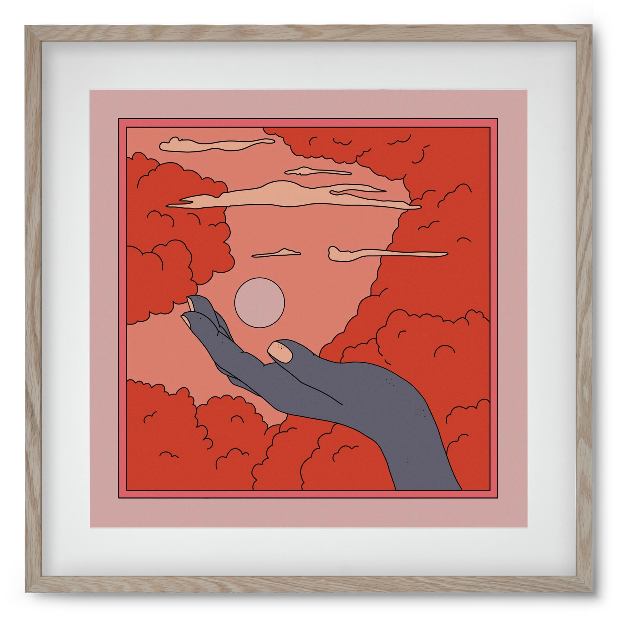 SVET, 50x50 cm (40x40 cm), Tölgy keret, paszpartuval