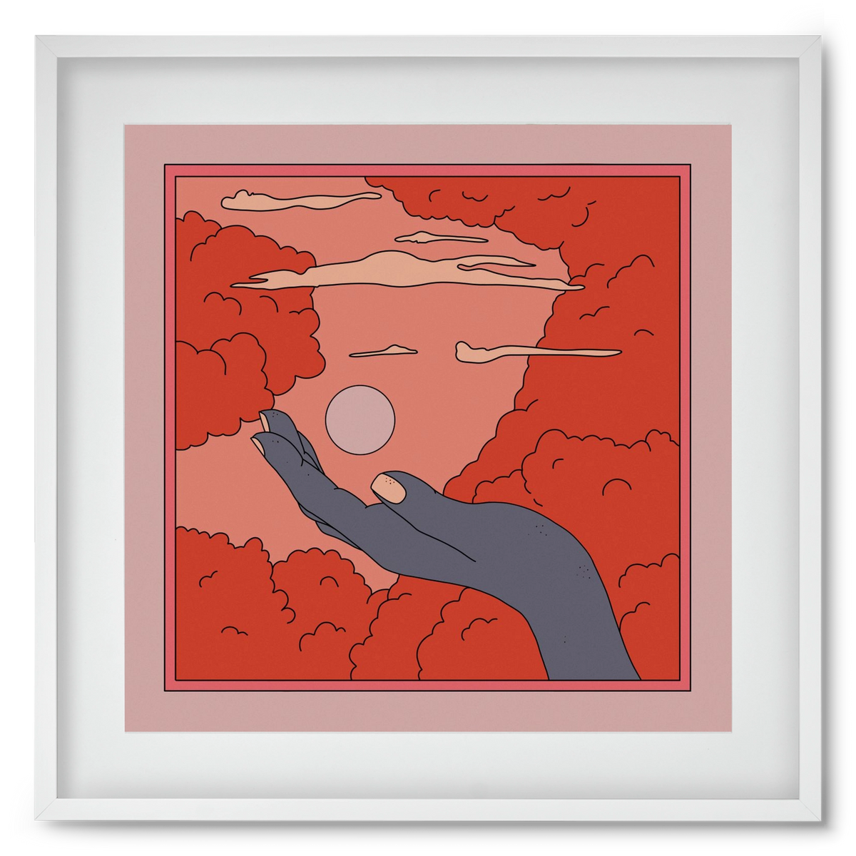 SVET, 50x50 cm (40x40 cm), Fehér keret, paszpartuval