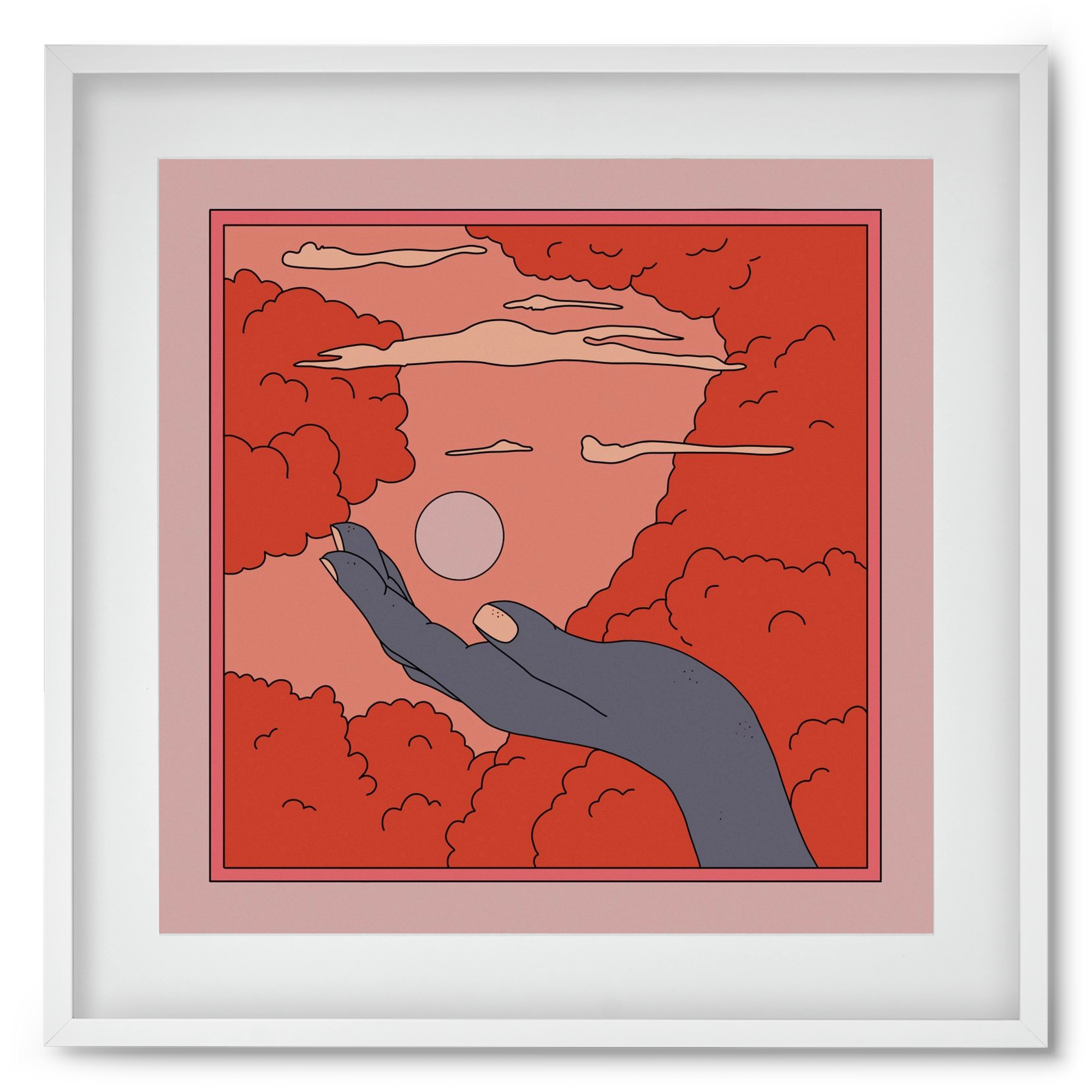 SVET, 50x50 cm (40x40 cm), Fehér keret, paszpartuval