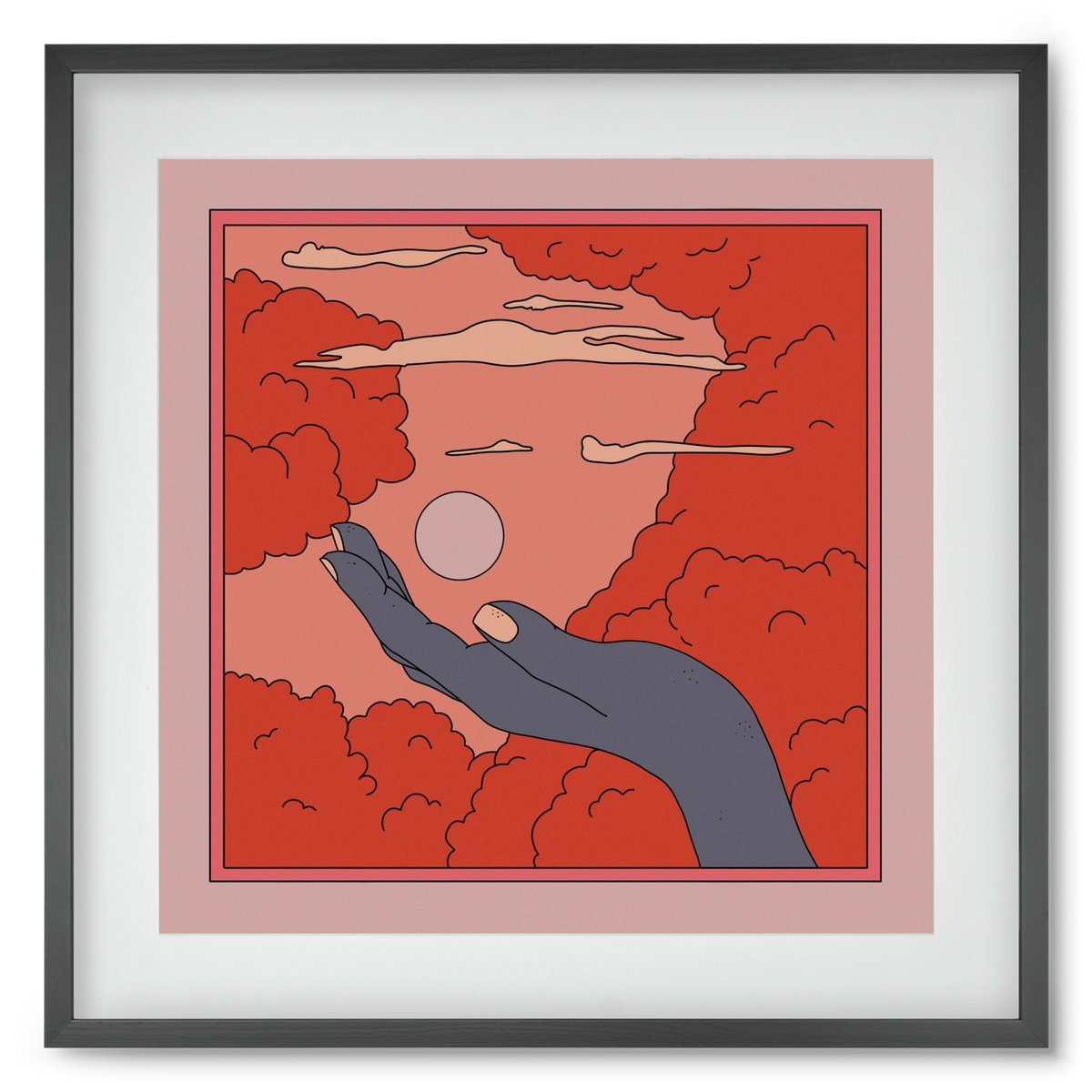 SVET, 50x50 cm (40x40 cm), Fekete keret, paszpartuval