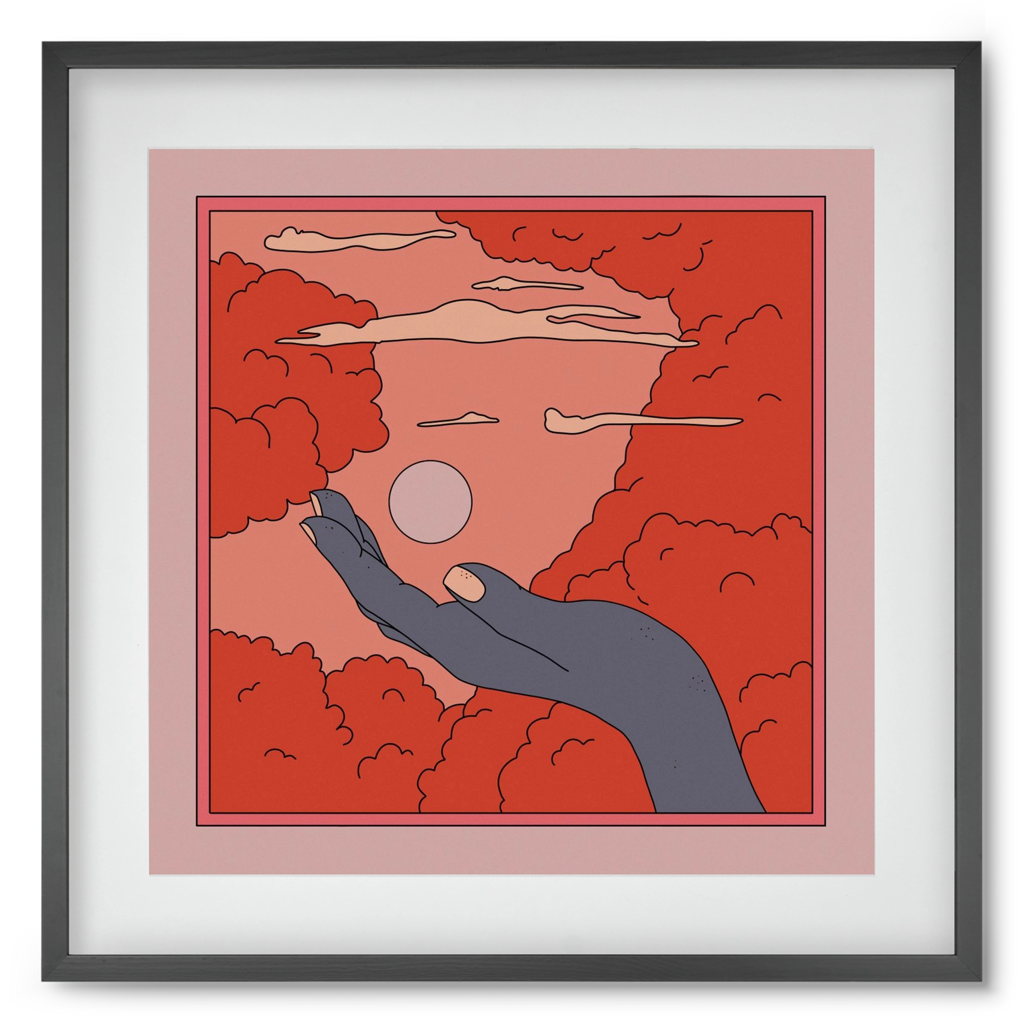 SVET, 50x50 cm (40x40 cm), Fekete keret, paszpartuval