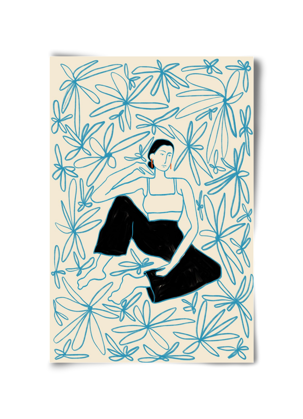 Woman in a field of flowers, 30x45 cm, Keret nélkül