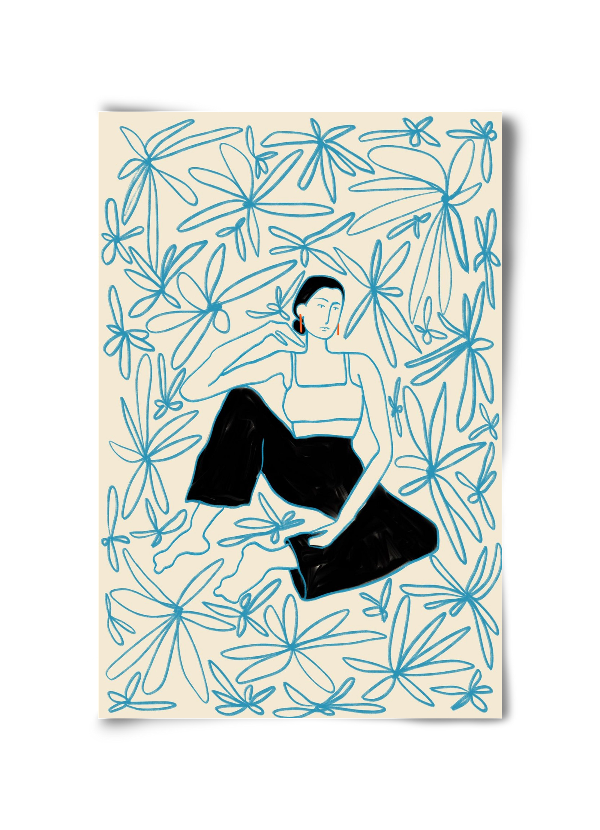 Woman in a field of flowers, 30x45 cm, Keret nélkül