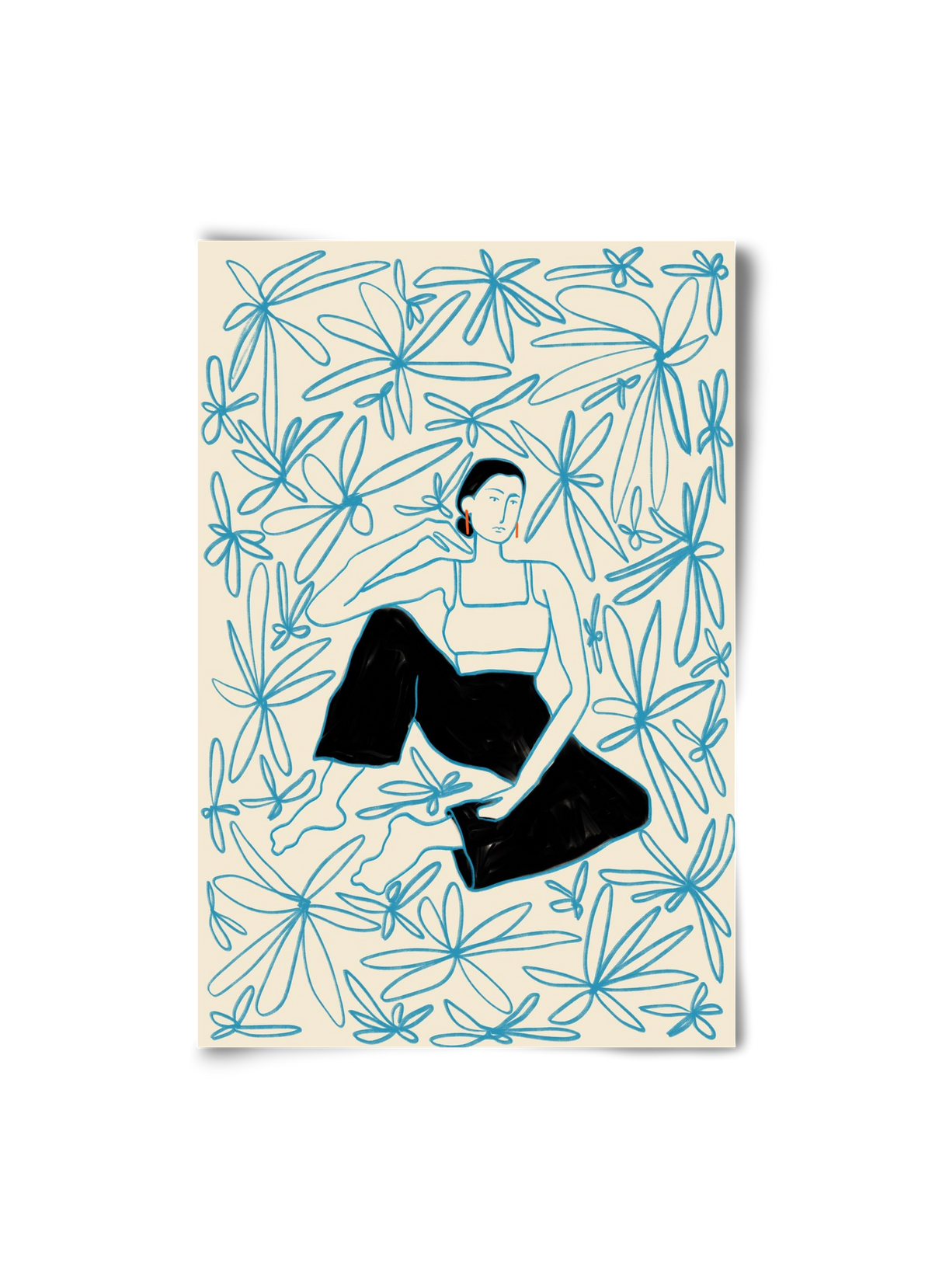 Woman in a field of flowers, 20x30 cm, Keret nélkül