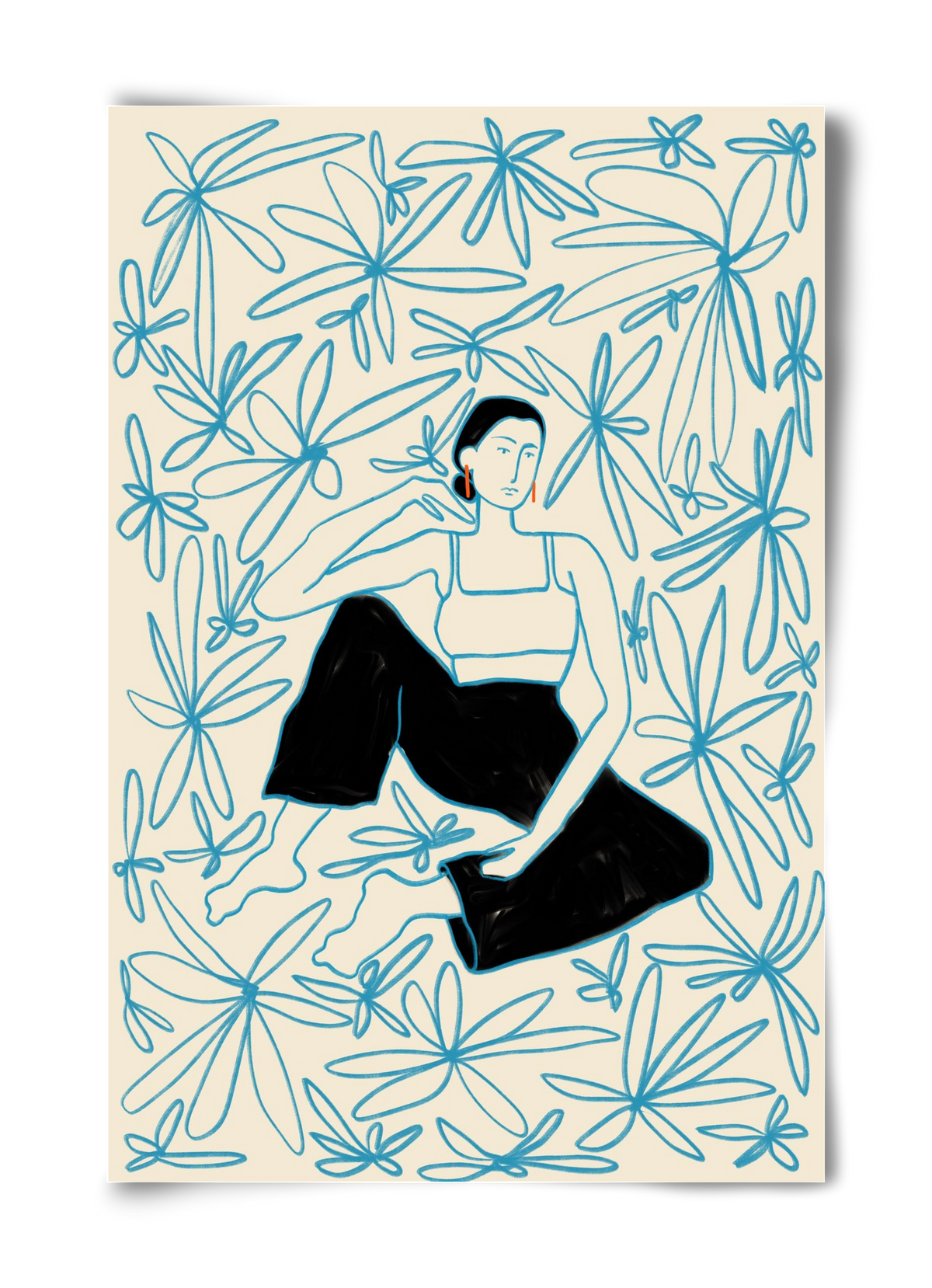 Woman in a field of flowers, 40x60 cm, Keret nélkül