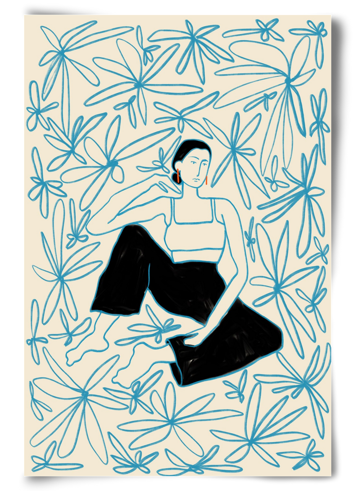 Woman in a field of flowers, 60x90 cm, Keret nélkül