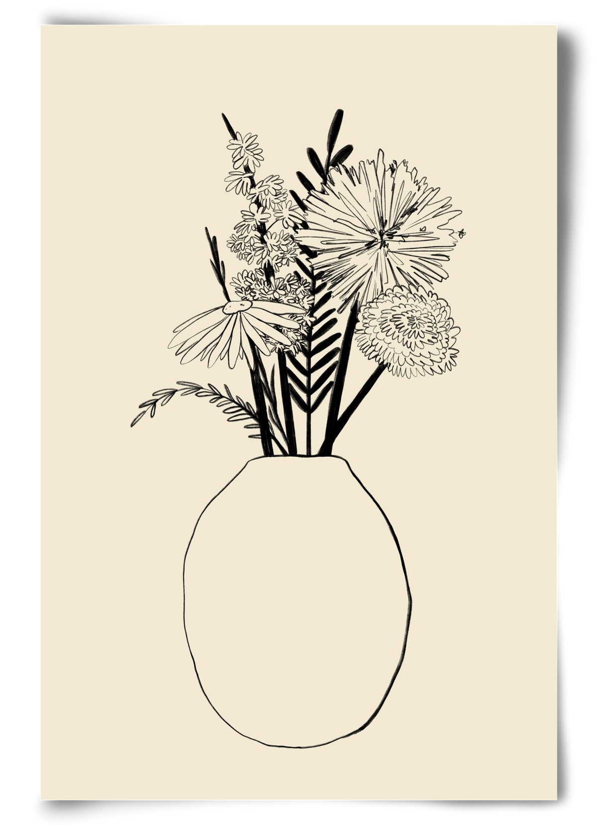 BOUQUET OF FLOWERS , 60x90 cm, Keret nélkül