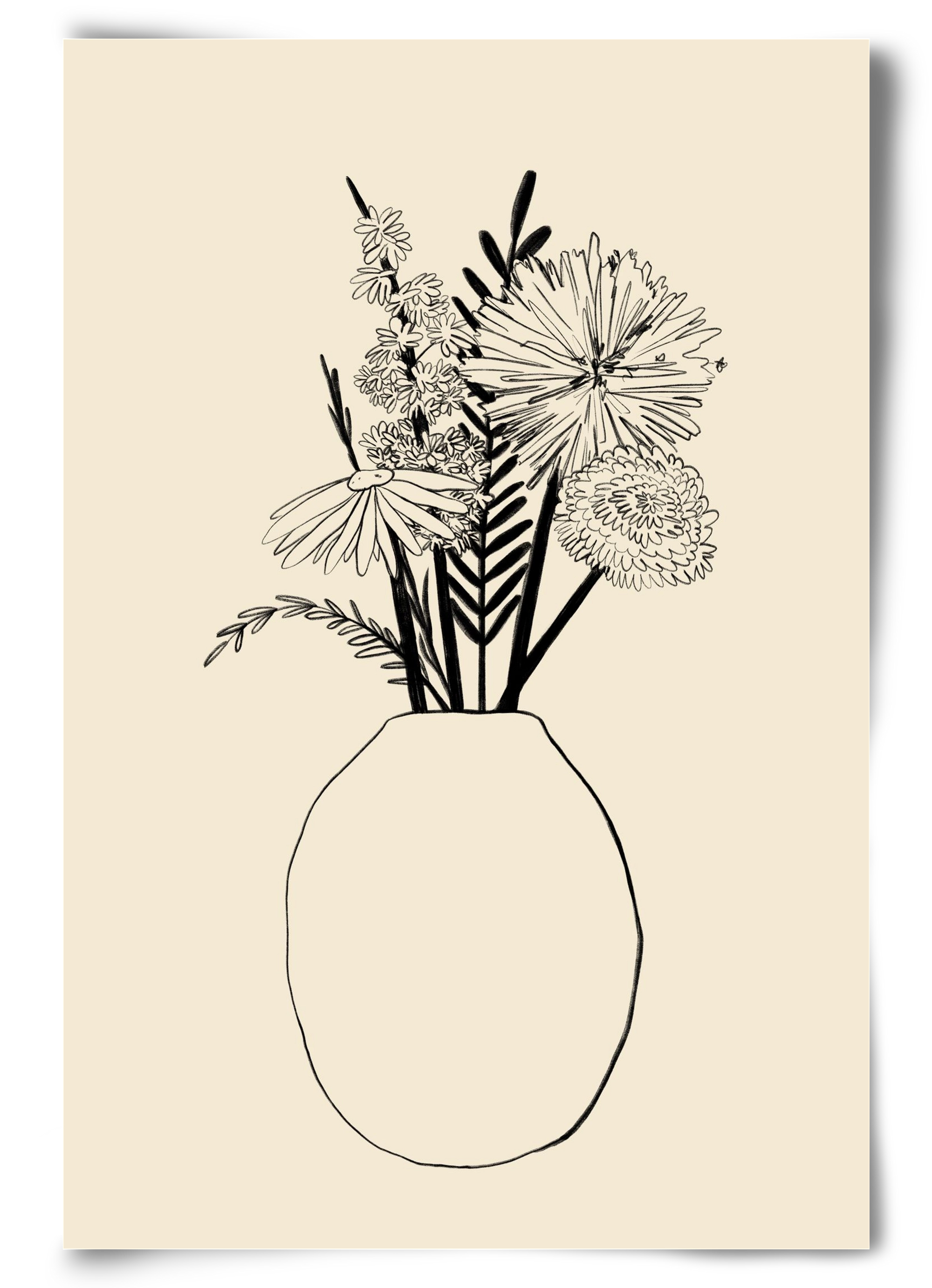 BOUQUET OF FLOWERS , 60x90 cm, Keret nélkül