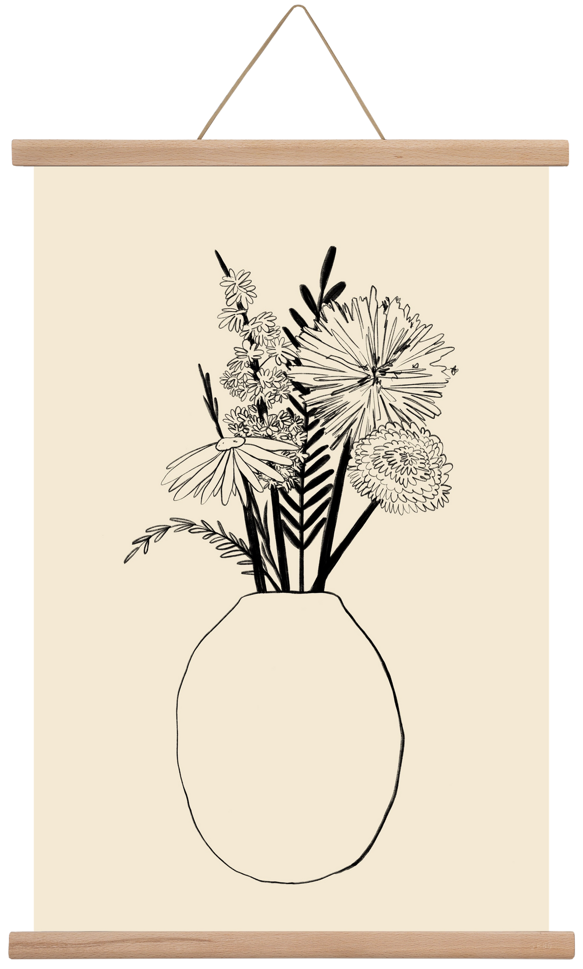 BOUQUET OF FLOWERS , 40x60 cm (40x60 cm), Tölgy akasztó