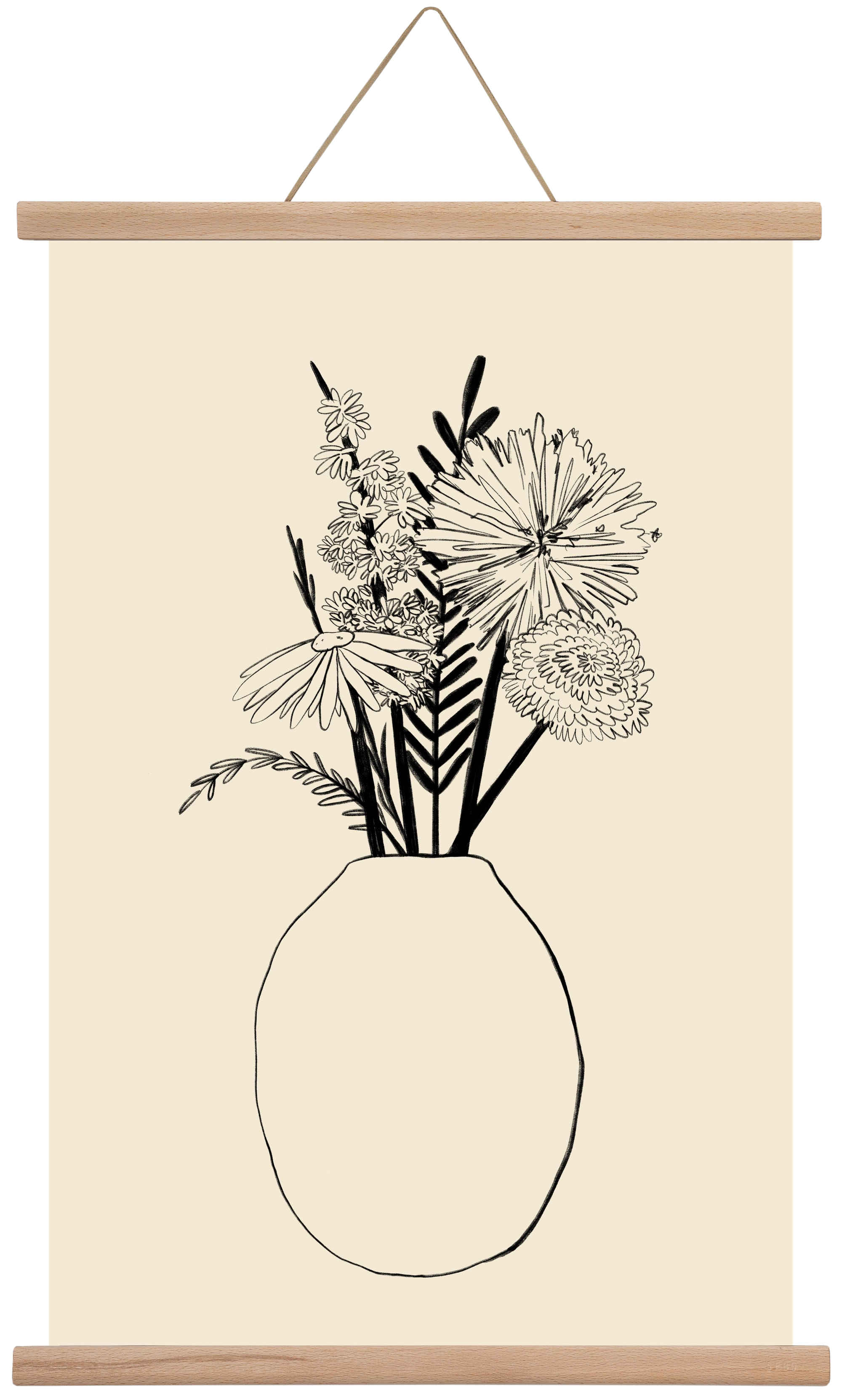 BOUQUET OF FLOWERS , 40x60 cm (40x60 cm), Tölgy akasztó