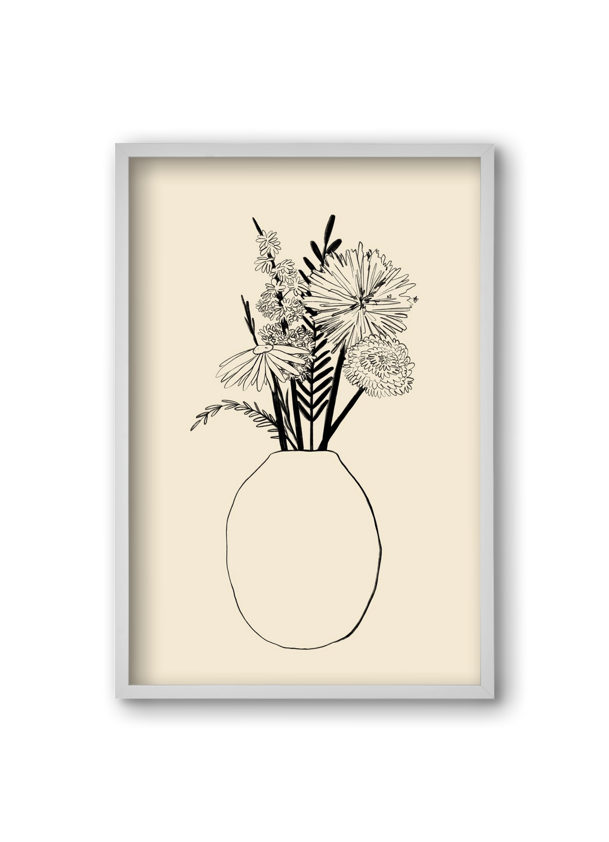 BOUQUET OF FLOWERS , 20x30 cm (20x30 cm), Fehér keret