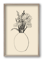 BOUQUET OF FLOWERS , 40x60 cm (40x60 cm), Tölgy keret