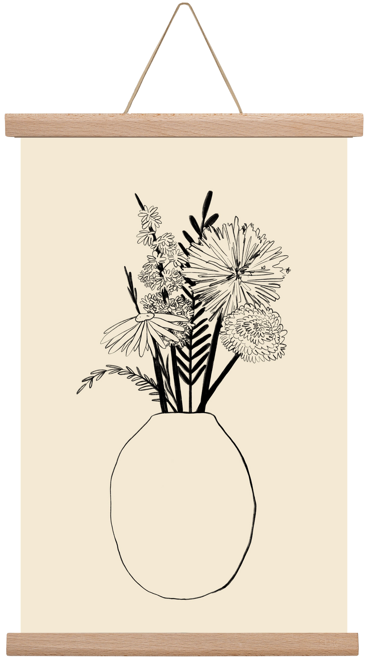 BOUQUET OF FLOWERS , 30x45 cm (30x45 cm), Tölgy akasztó