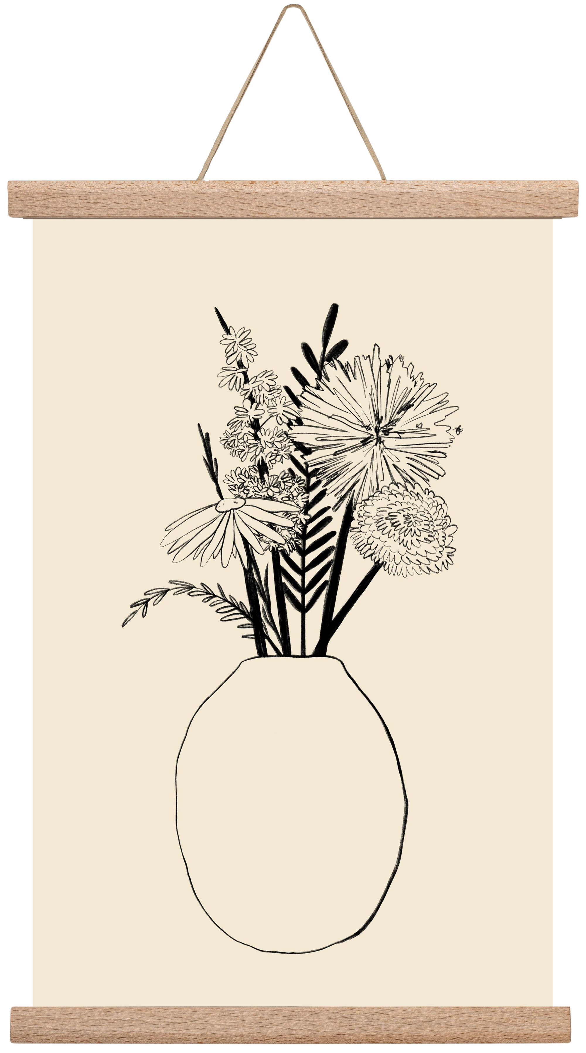 BOUQUET OF FLOWERS , 30x45 cm (30x45 cm), Tölgy akasztó