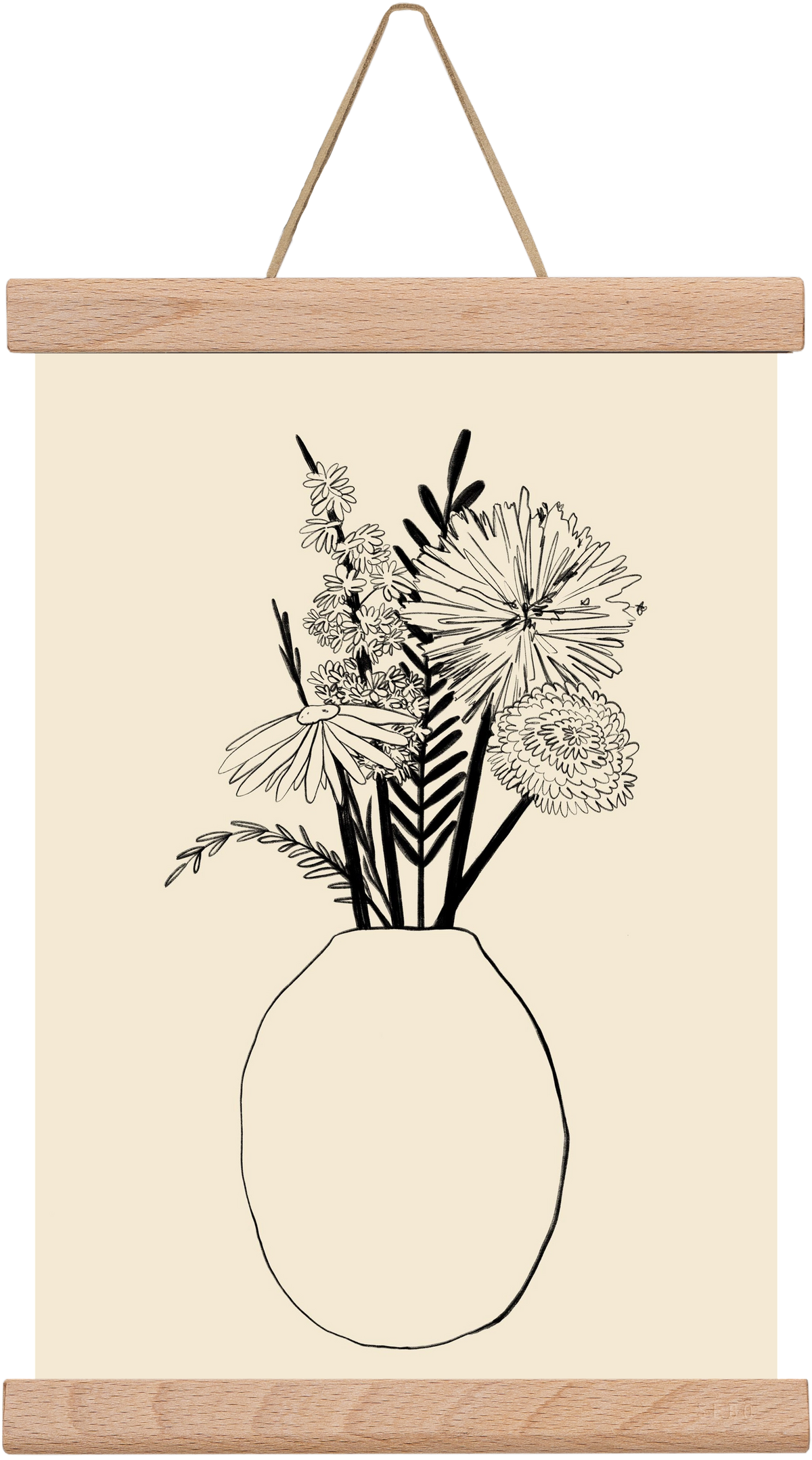 BOUQUET OF FLOWERS , 20x30 cm (20x30 cm), Tölgy akasztó