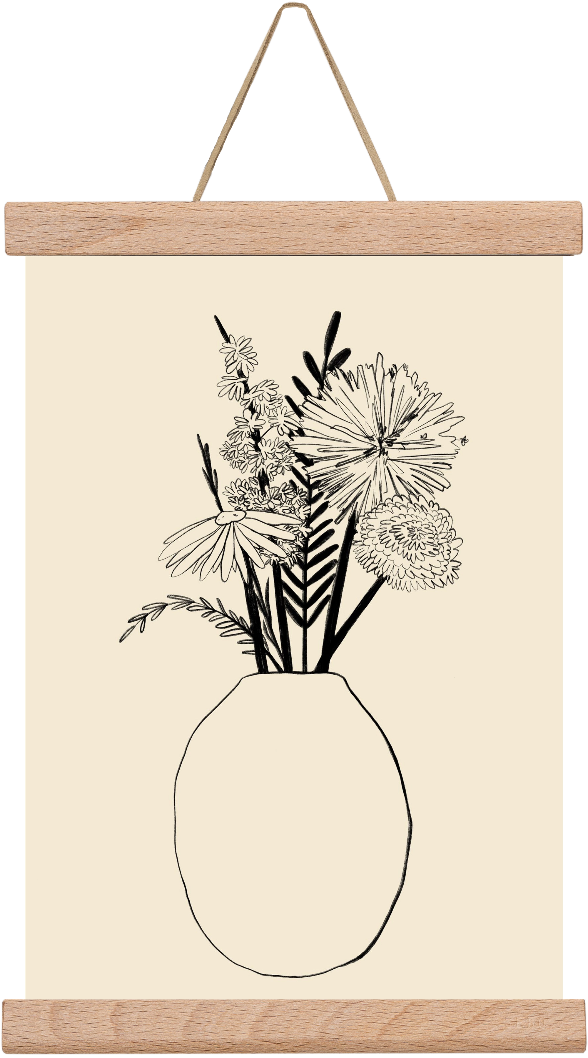 BOUQUET OF FLOWERS , 20x30 cm (20x30 cm), Tölgy akasztó