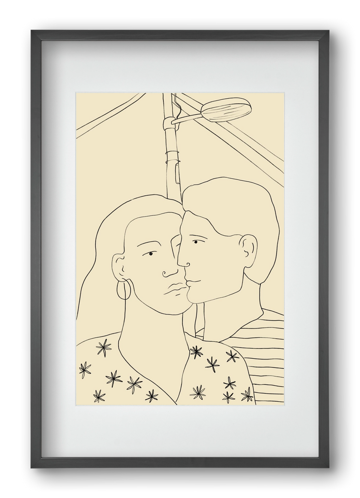 COUPLE IN LOVE UNDER A STREET SIGN, 40x60 cm (30x45 cm), Fekete keret, paszpartuval