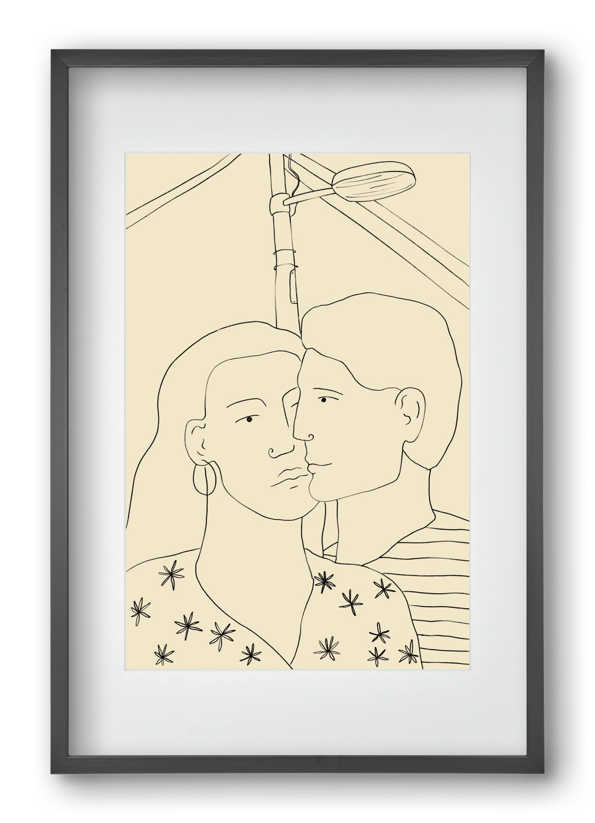 COUPLE IN LOVE UNDER A STREET SIGN, 40x60 cm (30x45 cm), Fekete keret, paszpartuval