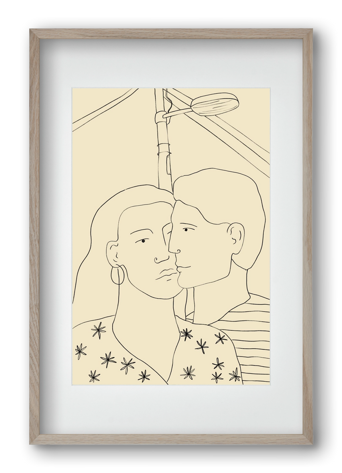COUPLE IN LOVE UNDER A STREET SIGN, 40x60 cm (30x45 cm), Tölgy keret, paszpartuval