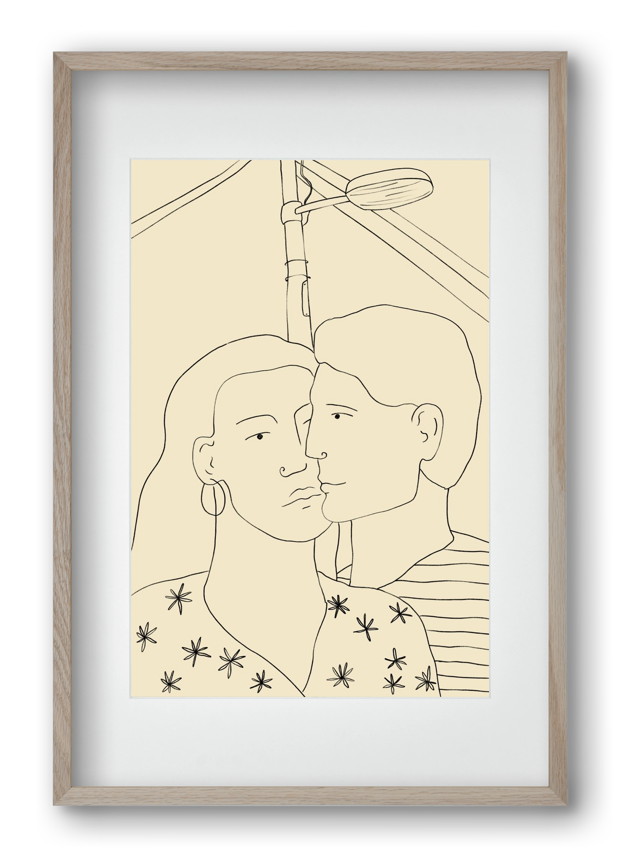 COUPLE IN LOVE UNDER A STREET SIGN, 40x60 cm (30x45 cm), Tölgy keret, paszpartuval