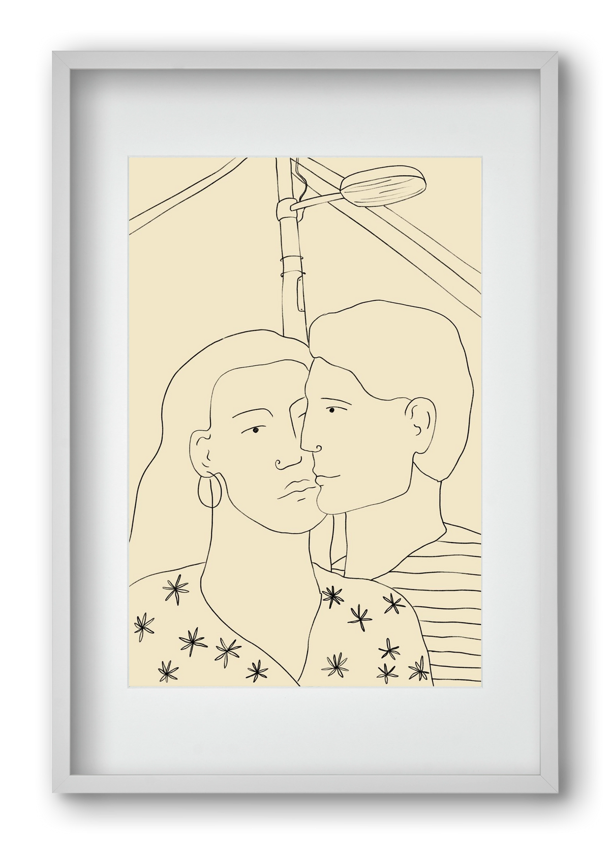 COUPLE IN LOVE UNDER A STREET SIGN, 40x60 cm (30x45 cm), Fehér keret, paszpartuval