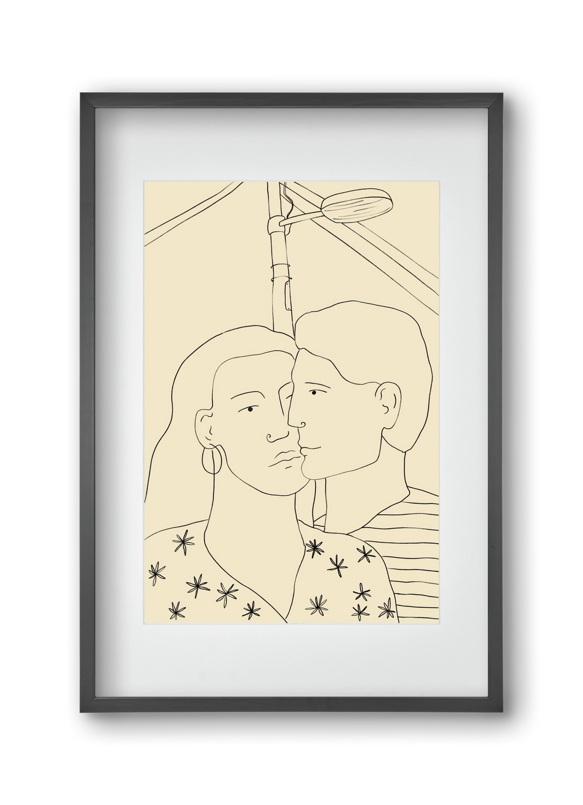COUPLE IN LOVE UNDER A STREET SIGN, 30x45 cm (20x30 cm), Fekete keret, paszpartuval