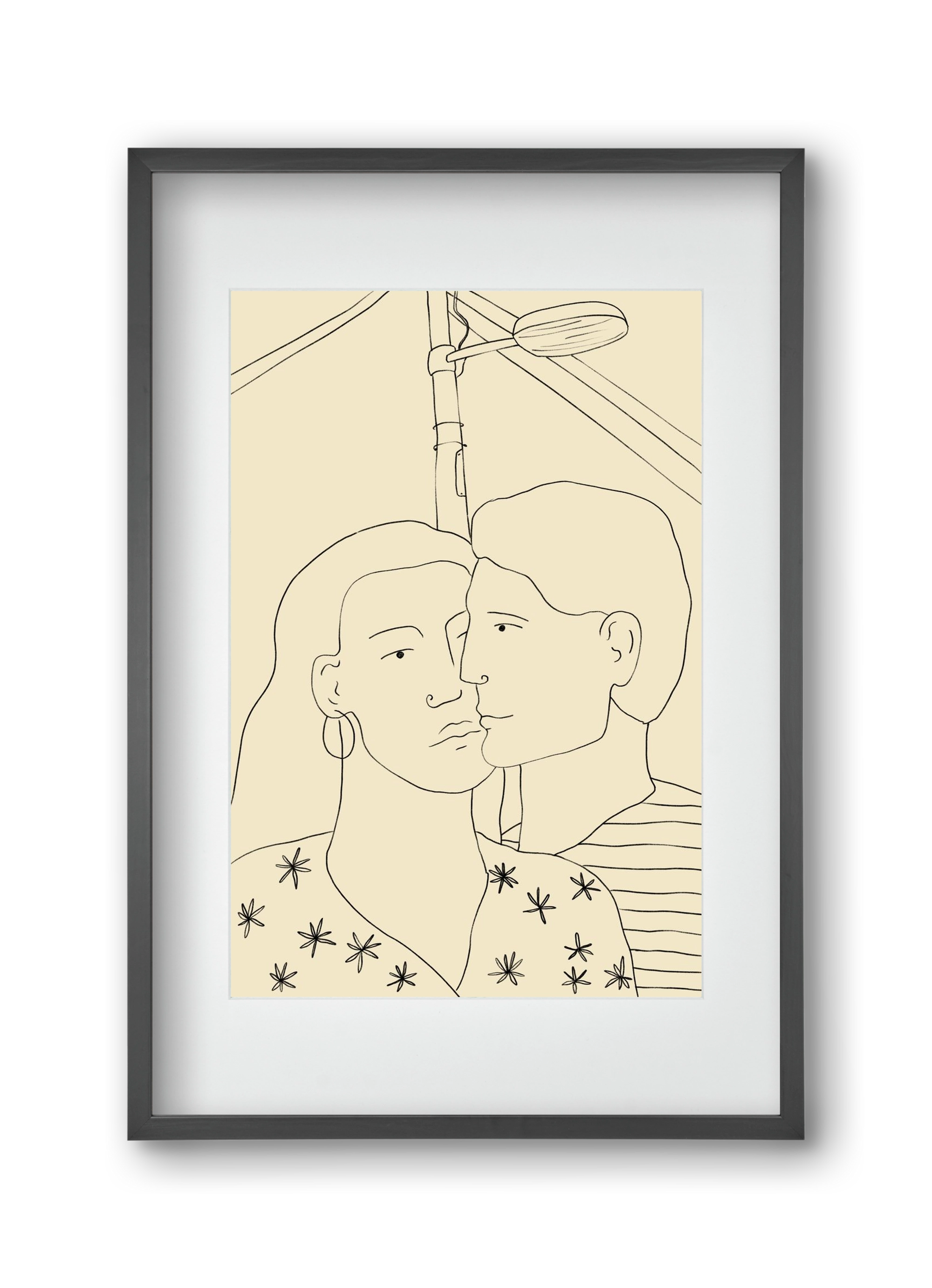 COUPLE IN LOVE UNDER A STREET SIGN, 30x45 cm (20x30 cm), Fekete keret, paszpartuval