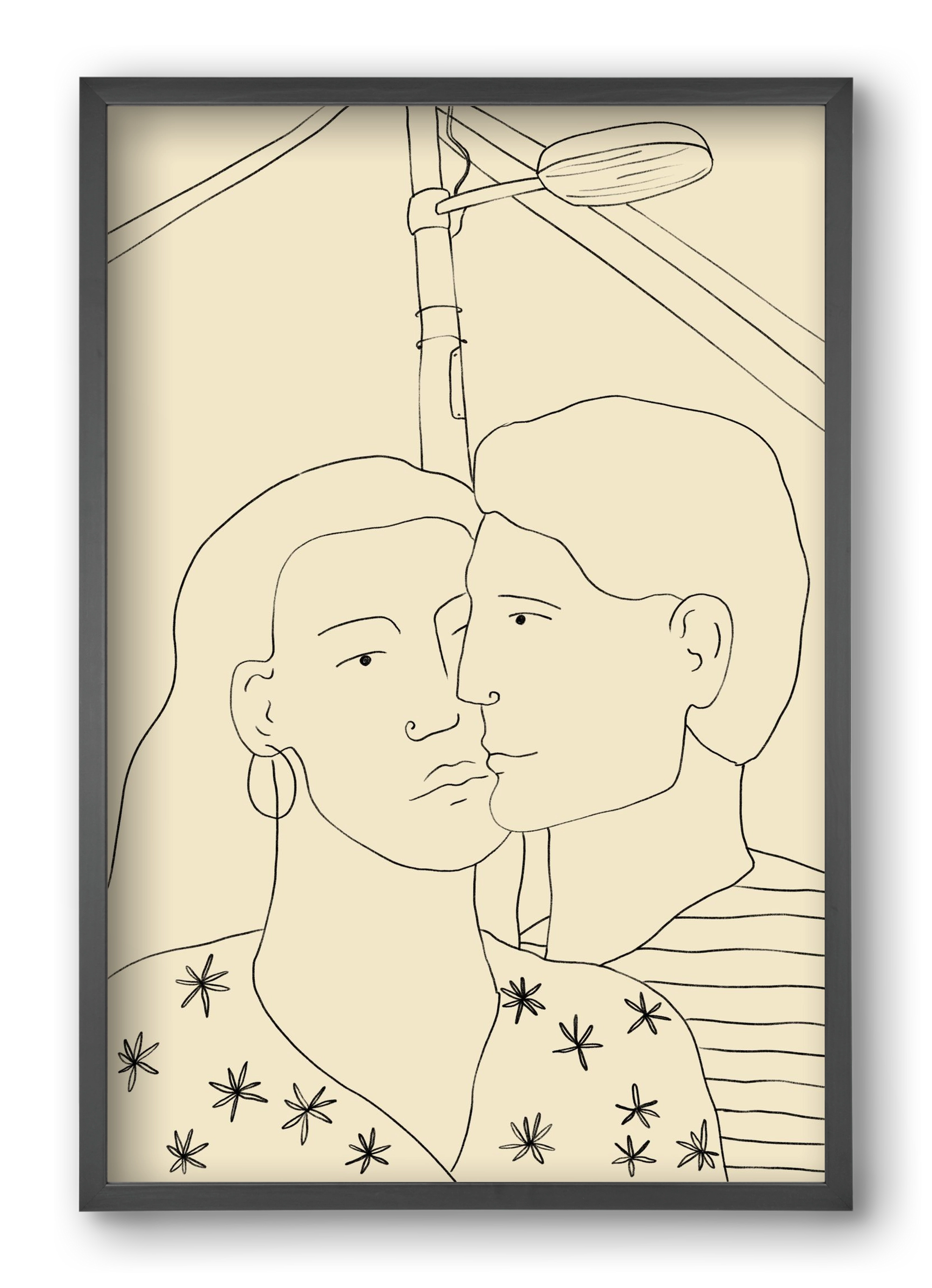 COUPLE IN LOVE UNDER A STREET SIGN, 40x60 cm (40x60 cm), Fekete keret