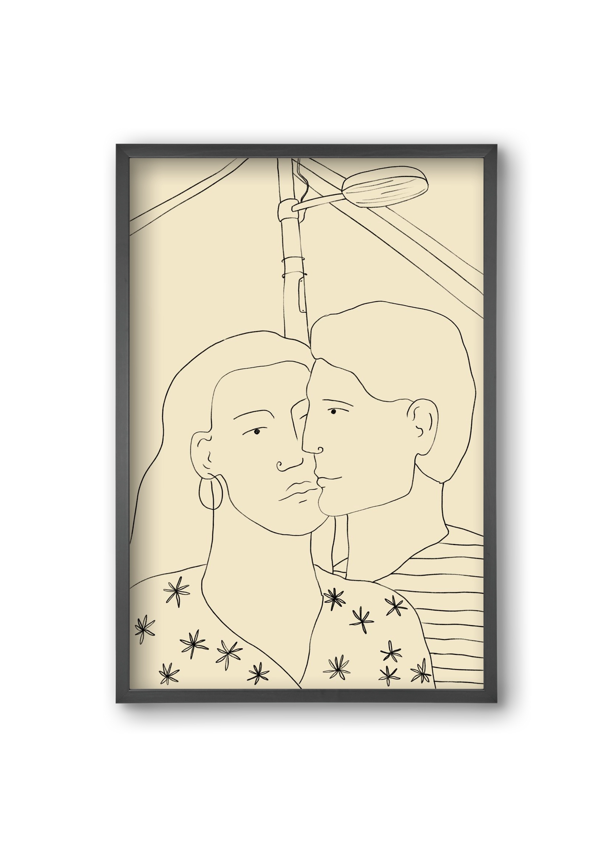 COUPLE IN LOVE UNDER A STREET SIGN, 20x30 cm (20x30 cm), Fekete keret