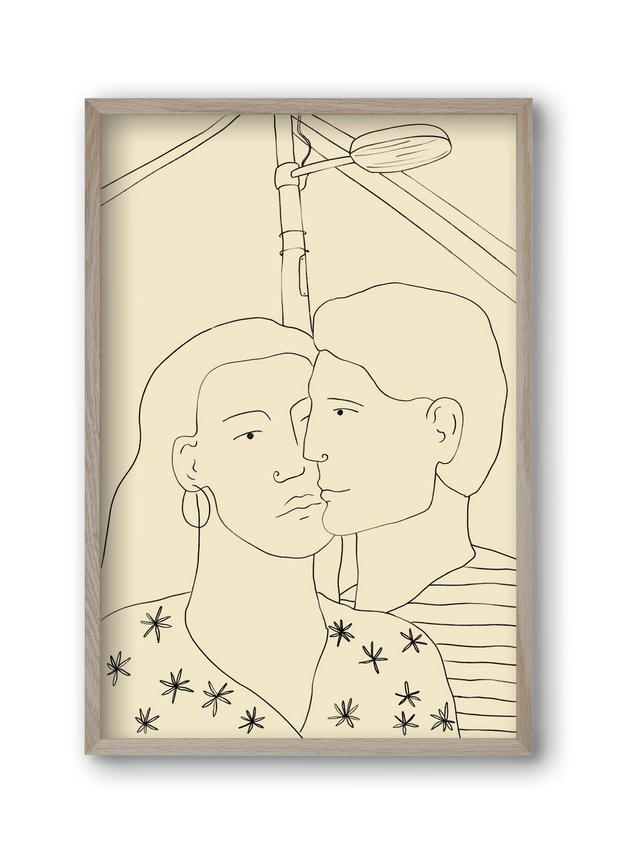 COUPLE IN LOVE UNDER A STREET SIGN, 30x45 cm (30x45 cm), Tölgy keret