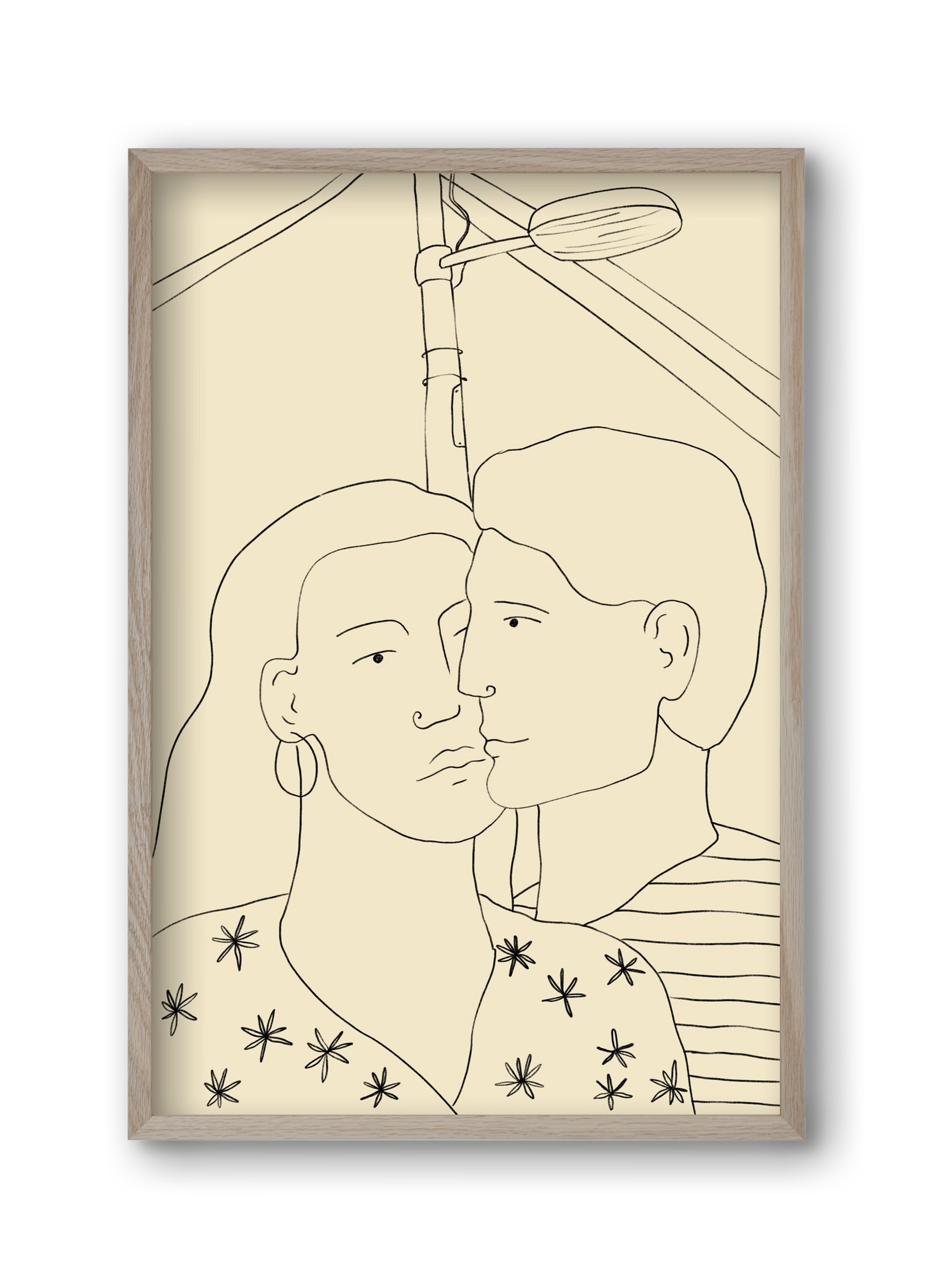 COUPLE IN LOVE UNDER A STREET SIGN, 30x45 cm (30x45 cm), Tölgy keret