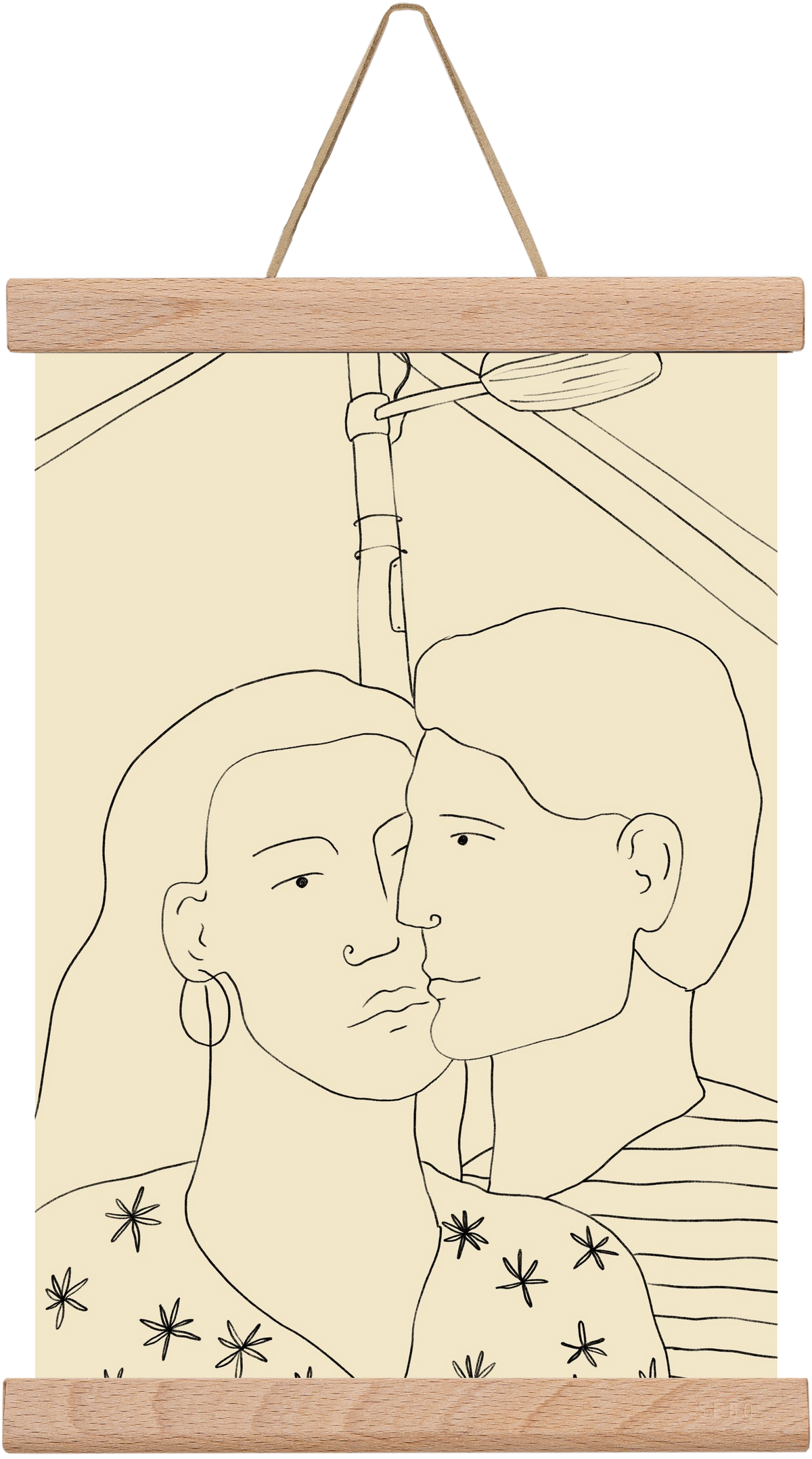 COUPLE IN LOVE UNDER A STREET SIGN, 20x30 cm (20x30 cm), Tölgy akasztó