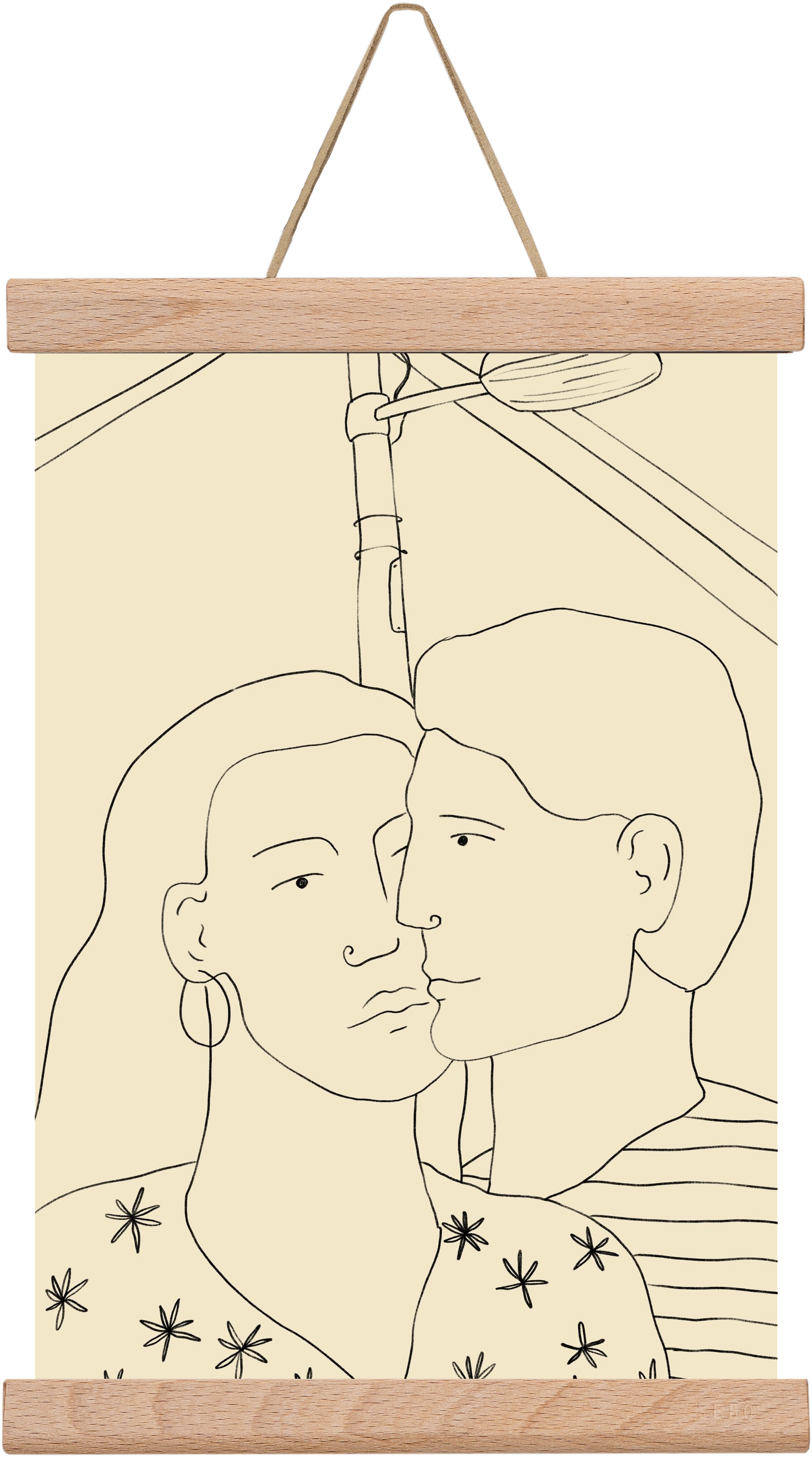 COUPLE IN LOVE UNDER A STREET SIGN, 20x30 cm (20x30 cm), Tölgy akasztó