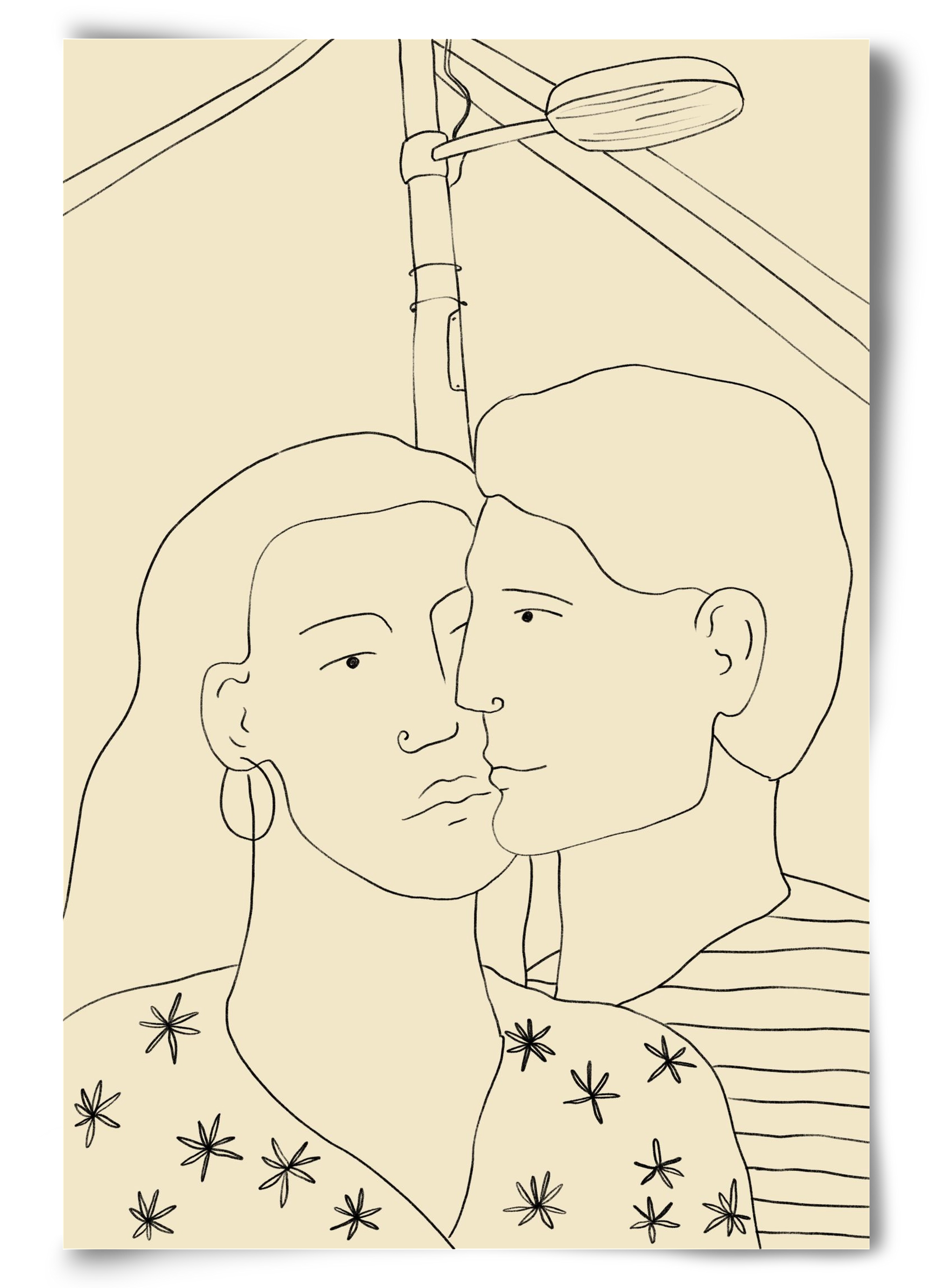 COUPLE IN LOVE UNDER A STREET SIGN, 60x90 cm, Keret nélkül