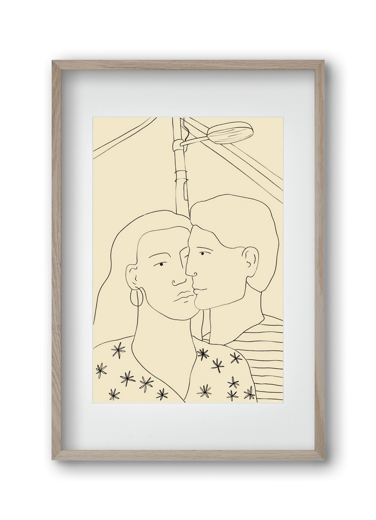 COUPLE IN LOVE UNDER A STREET SIGN, 30x45 cm (20x30 cm), Tölgy keret, paszpartuval
