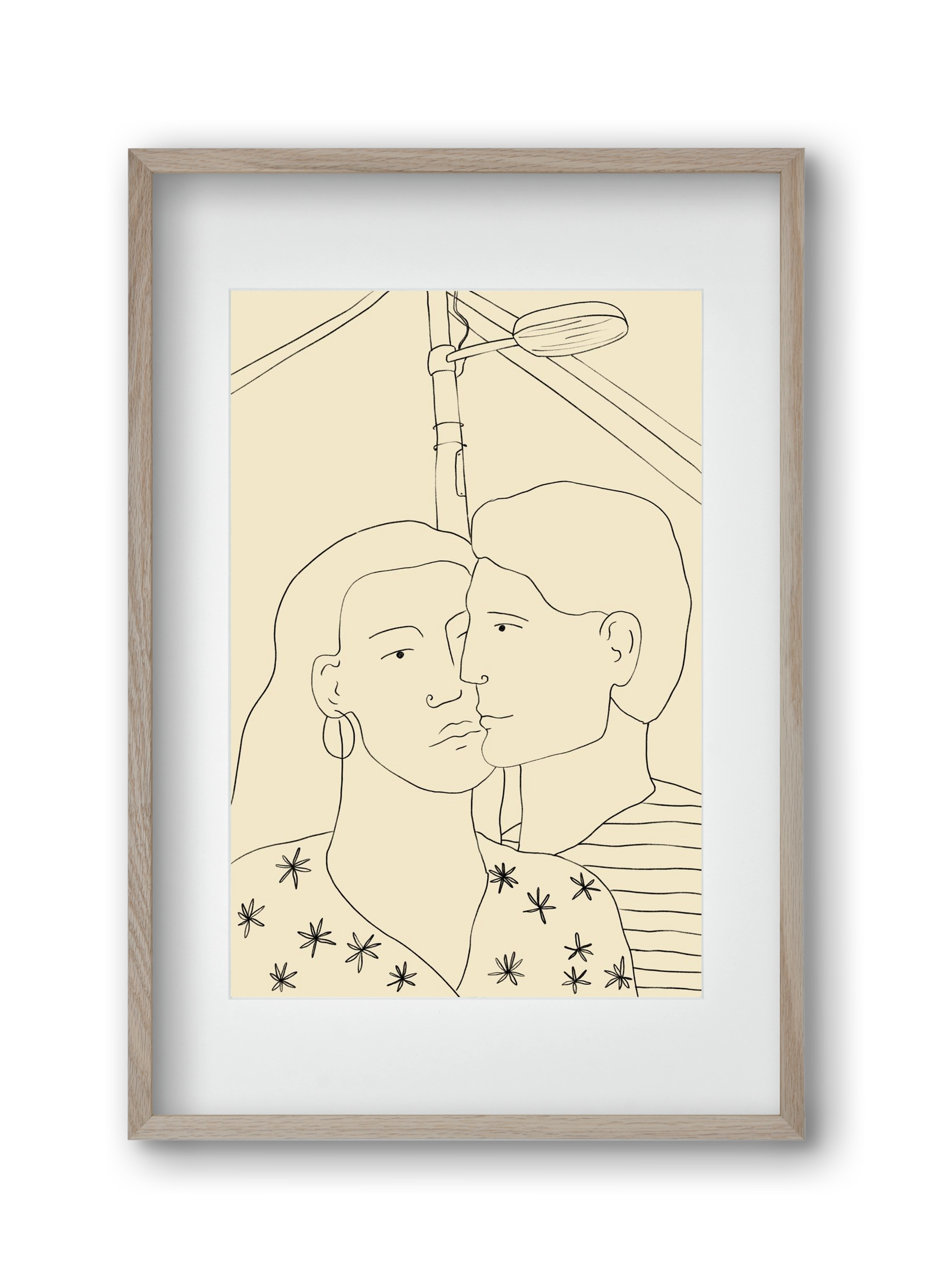 COUPLE IN LOVE UNDER A STREET SIGN, 30x45 cm (20x30 cm), Tölgy keret, paszpartuval
