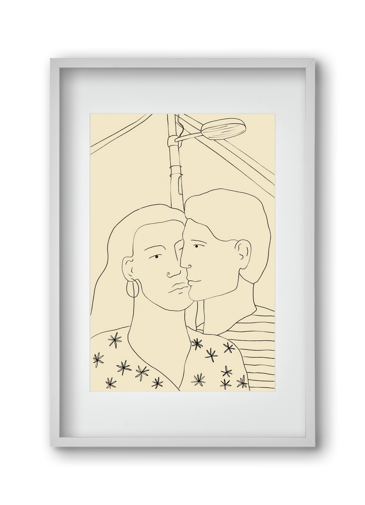 COUPLE IN LOVE UNDER A STREET SIGN, 30x45 cm (20x30 cm), Fehér keret, paszpartuval