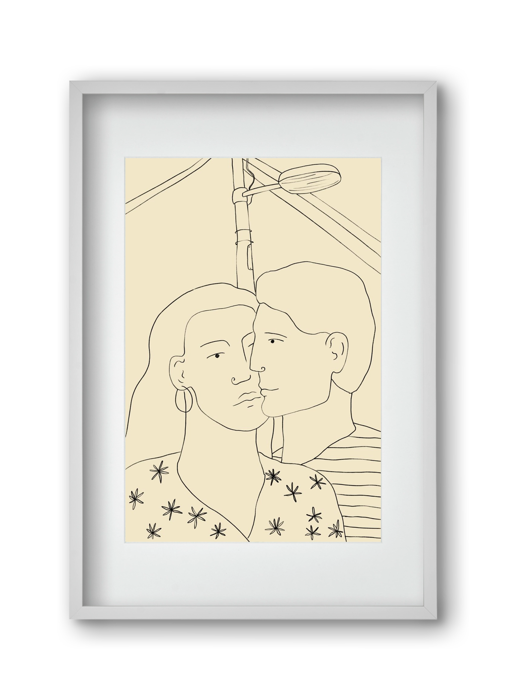 COUPLE IN LOVE UNDER A STREET SIGN, 30x45 cm (20x30 cm), Fehér keret, paszpartuval
