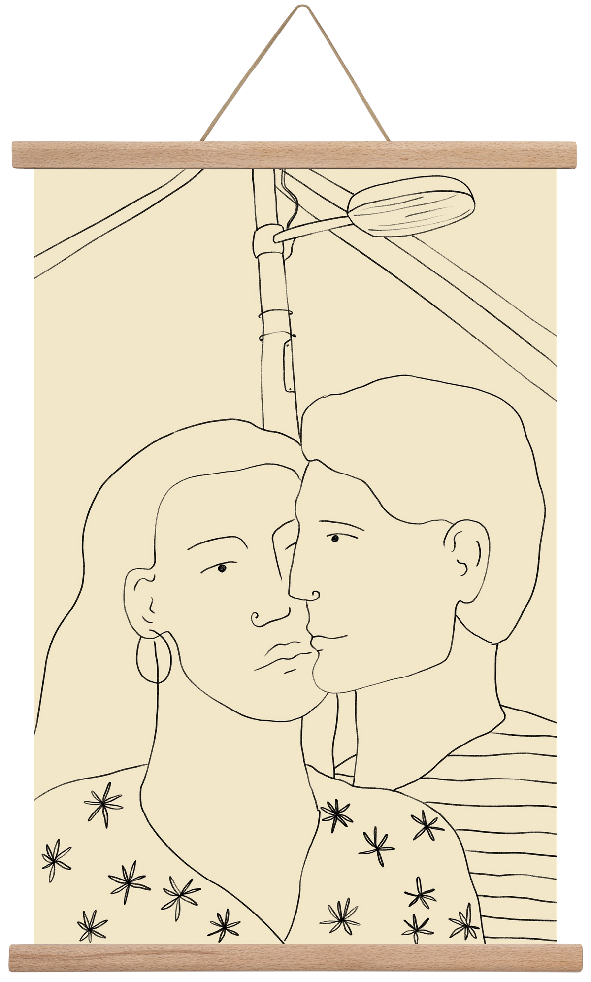 COUPLE IN LOVE UNDER A STREET SIGN, 40x60 cm (40x60 cm), Tölgy akasztó