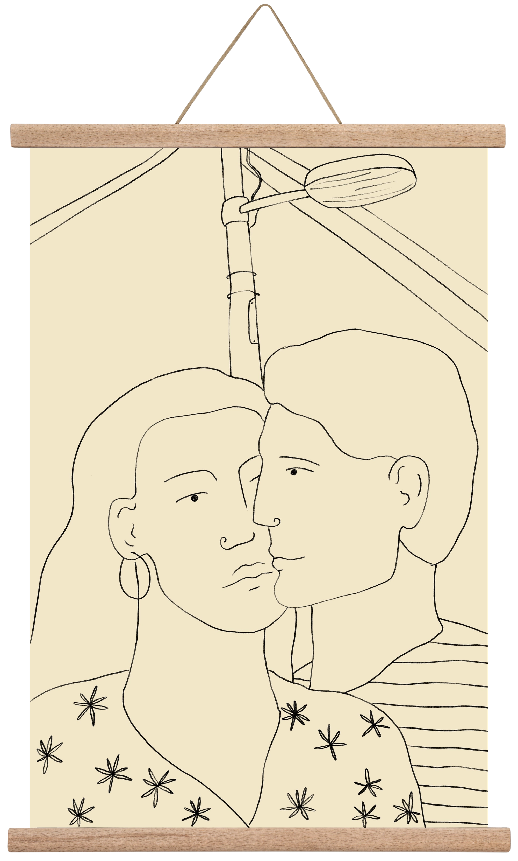 COUPLE IN LOVE UNDER A STREET SIGN, 40x60 cm (40x60 cm), Tölgy akasztó