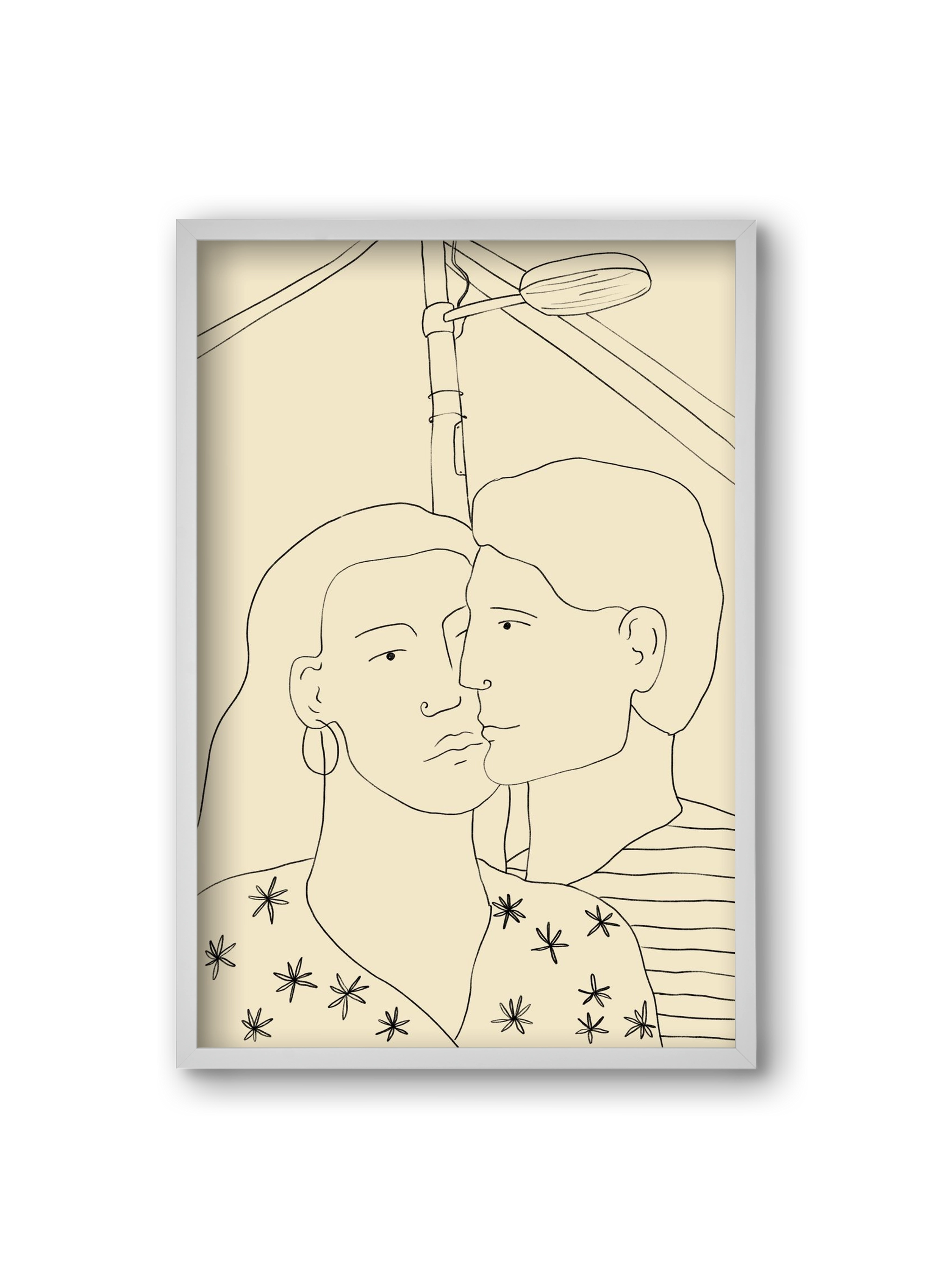 COUPLE IN LOVE UNDER A STREET SIGN, 20x30 cm (20x30 cm), Fehér keret