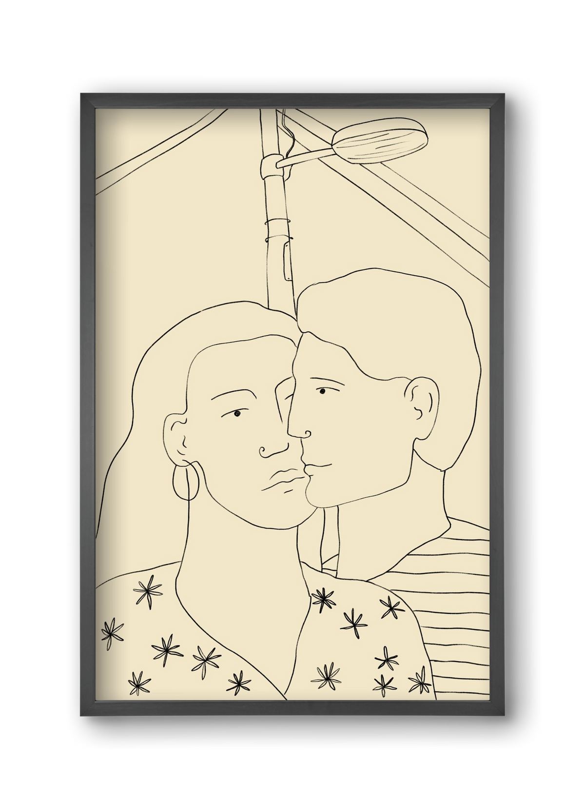 COUPLE IN LOVE UNDER A STREET SIGN, 30x45 cm (30x45 cm), Fekete keret