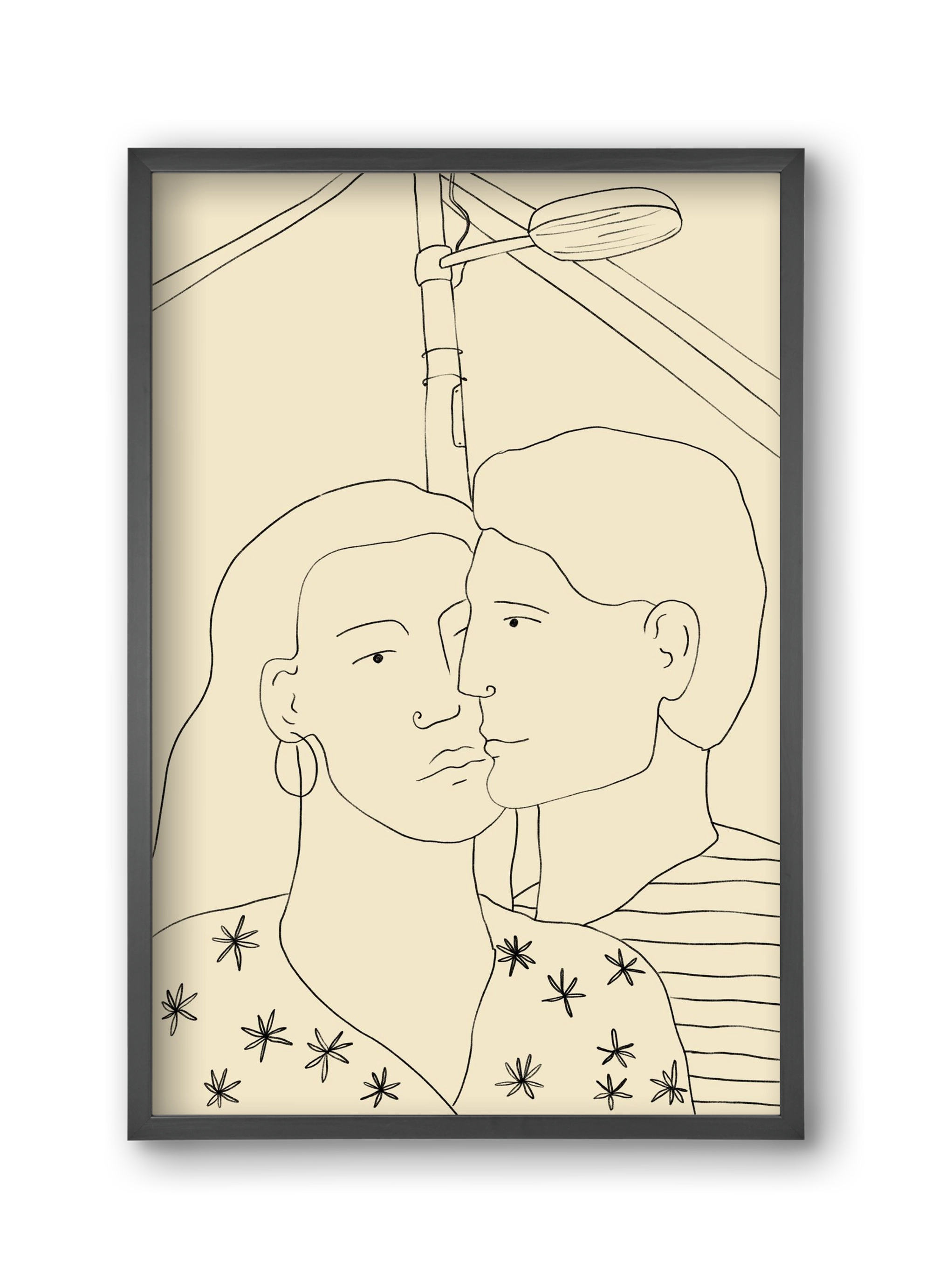 COUPLE IN LOVE UNDER A STREET SIGN, 30x45 cm (30x45 cm), Fekete keret