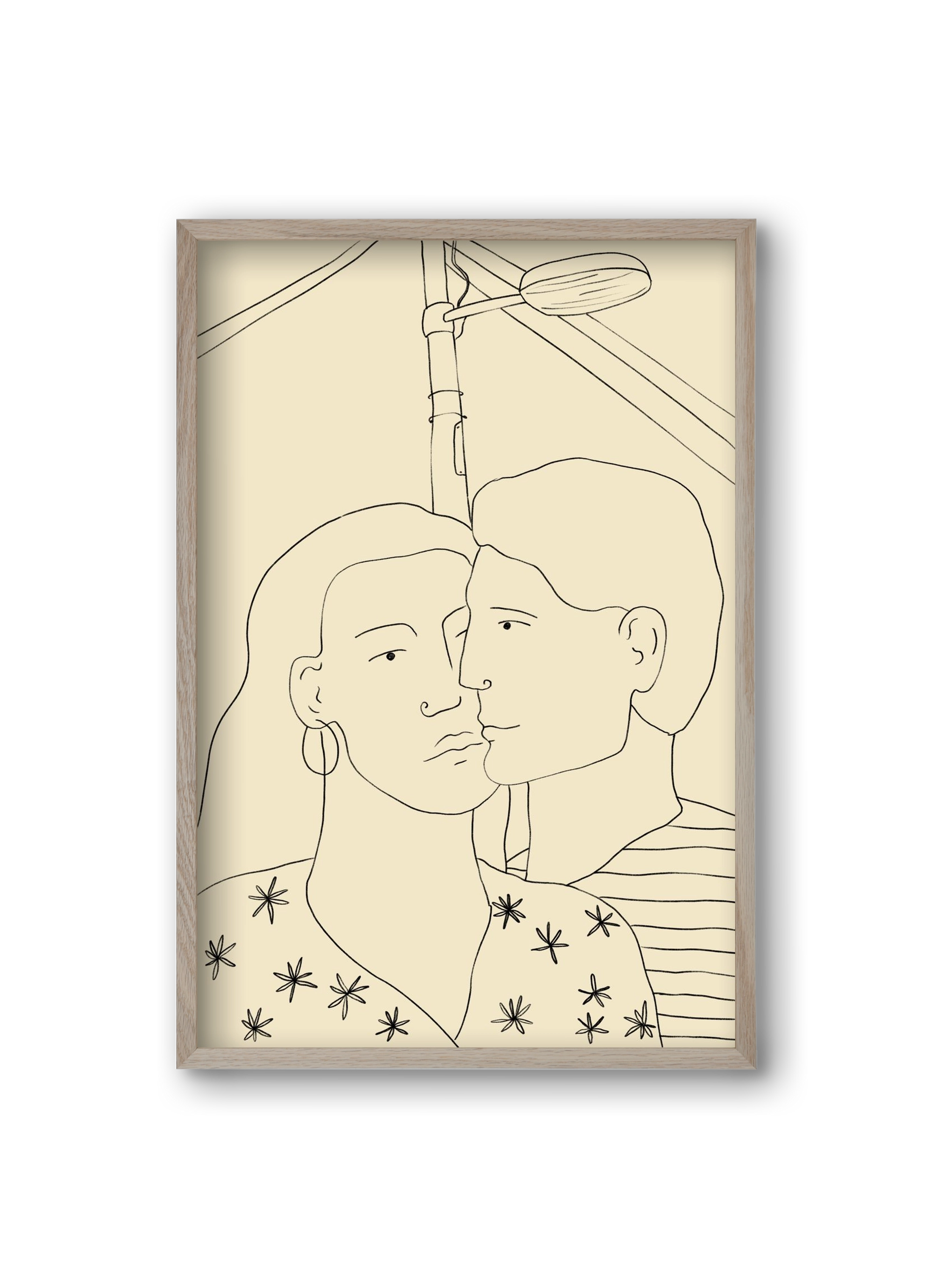 COUPLE IN LOVE UNDER A STREET SIGN, 20x30 cm (20x30 cm), Tölgy keret