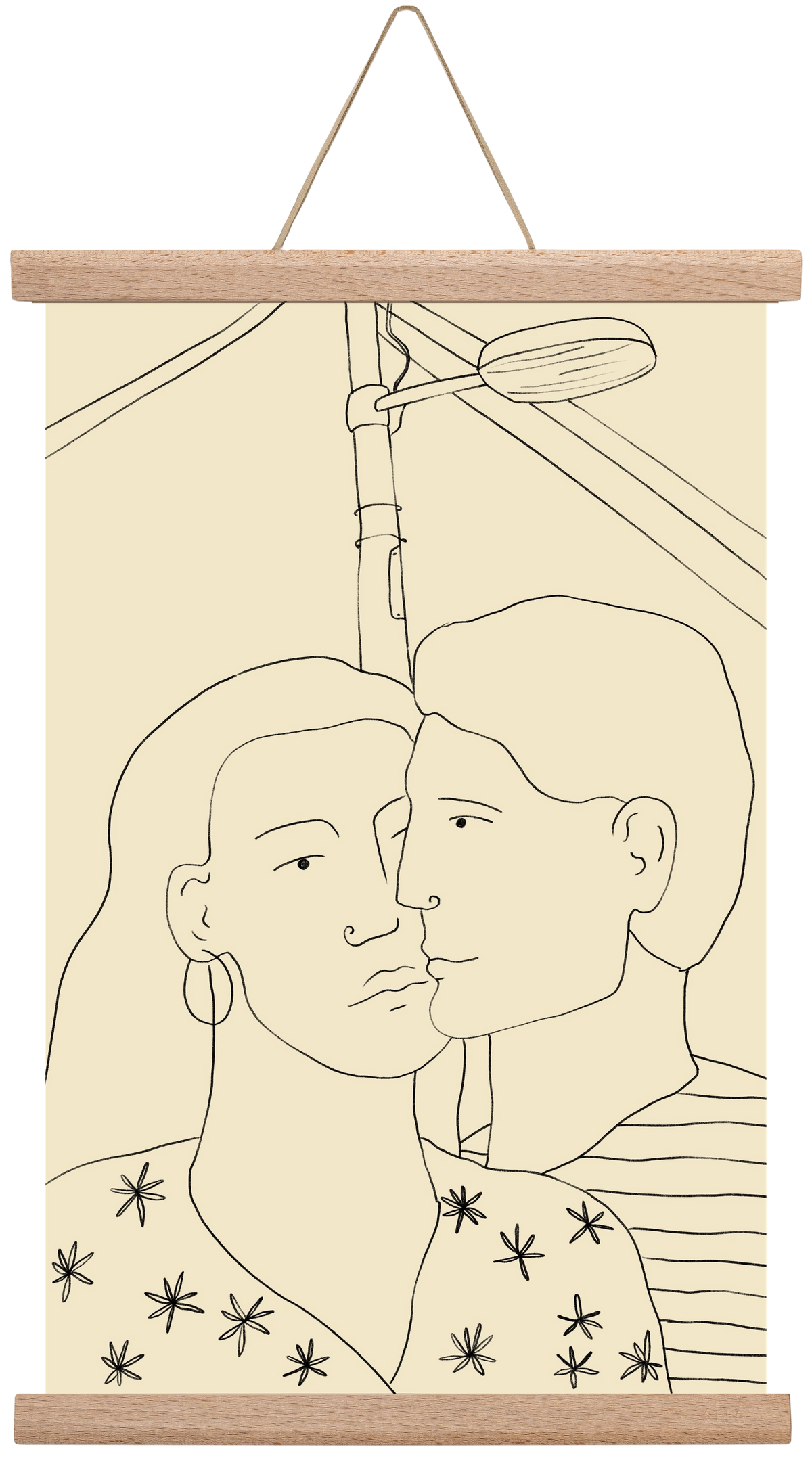 COUPLE IN LOVE UNDER A STREET SIGN, 30x45 cm (30x45 cm), Tölgy akasztó