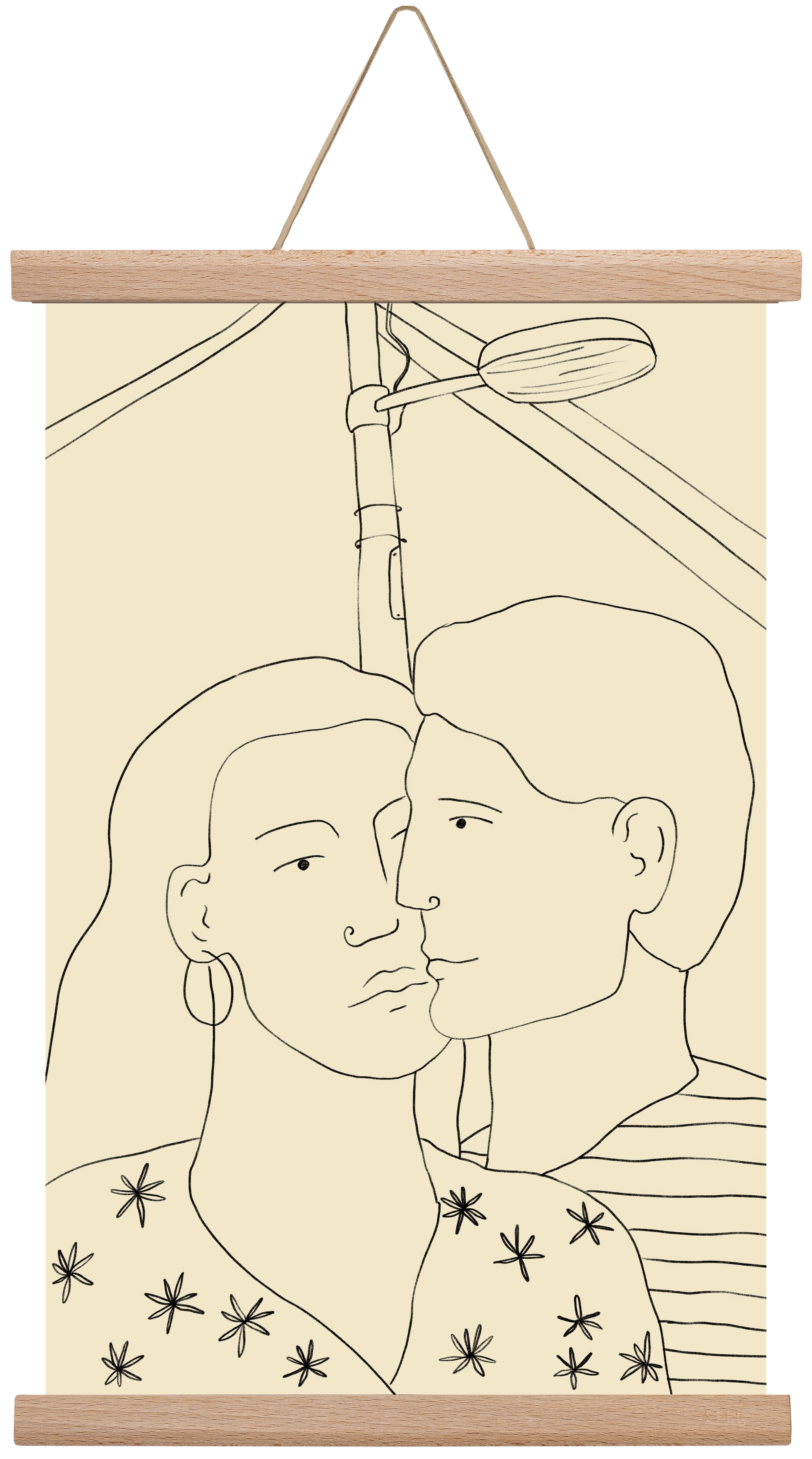 COUPLE IN LOVE UNDER A STREET SIGN, 30x45 cm (30x45 cm), Tölgy akasztó