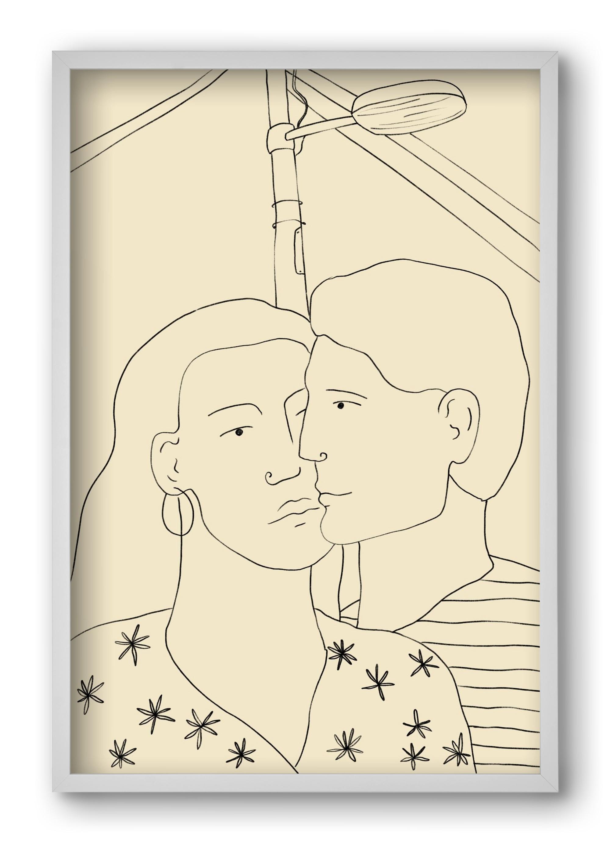COUPLE IN LOVE UNDER A STREET SIGN, 40x60 cm (40x60 cm), Fehér keret