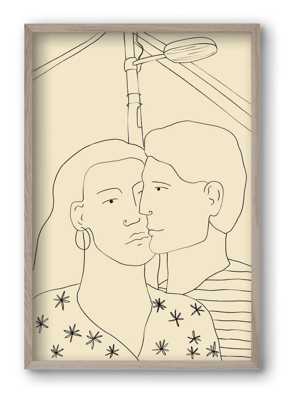 COUPLE IN LOVE UNDER A STREET SIGN, 40x60 cm (40x60 cm), Tölgy keret