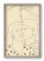 COUPLE IN LOVE UNDER A STREET SIGN, 40x60 cm (40x60 cm), Tölgy keret
